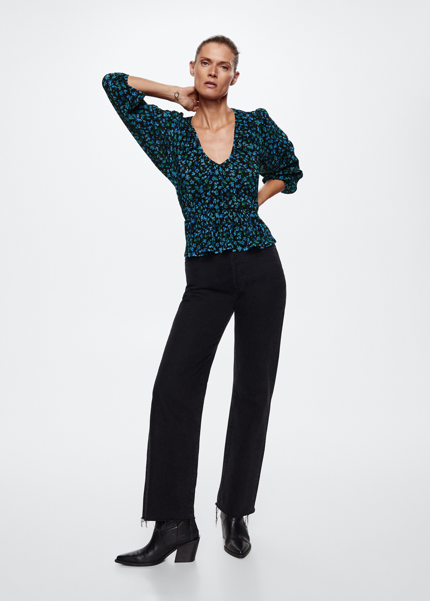 Blouse plissée imprimée - Plan général