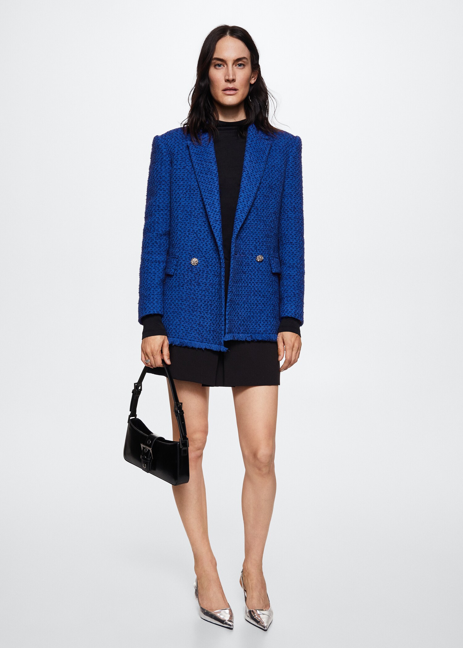 Tweed jacket with jewel buttons - General plane