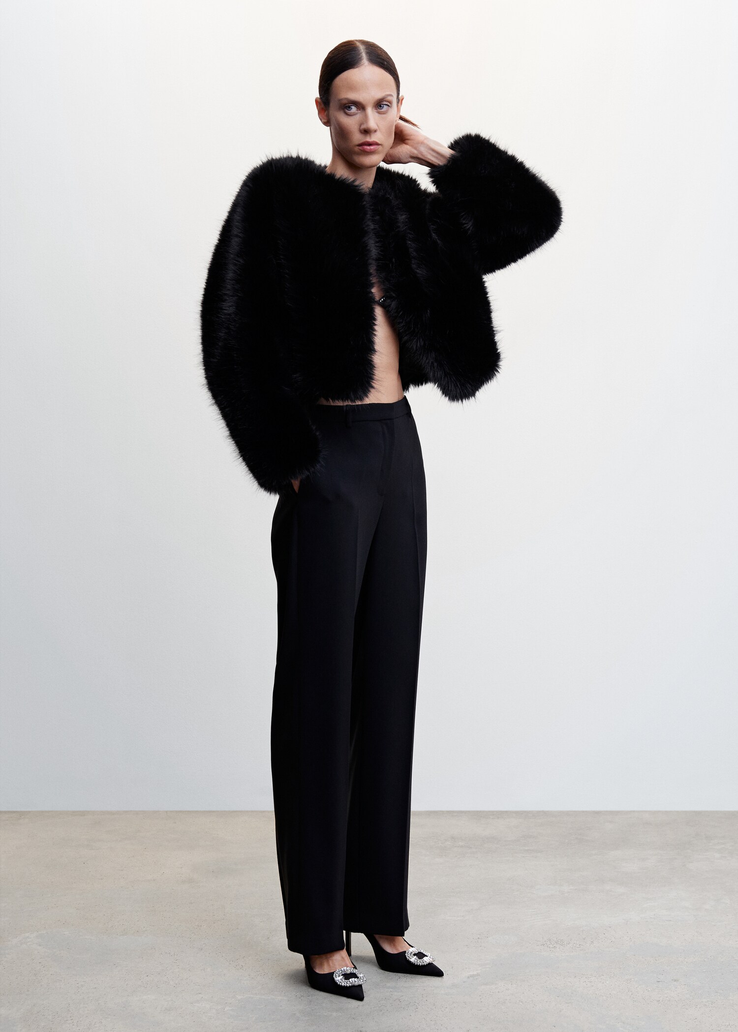Chaqueta efecto pelo - Plano general
