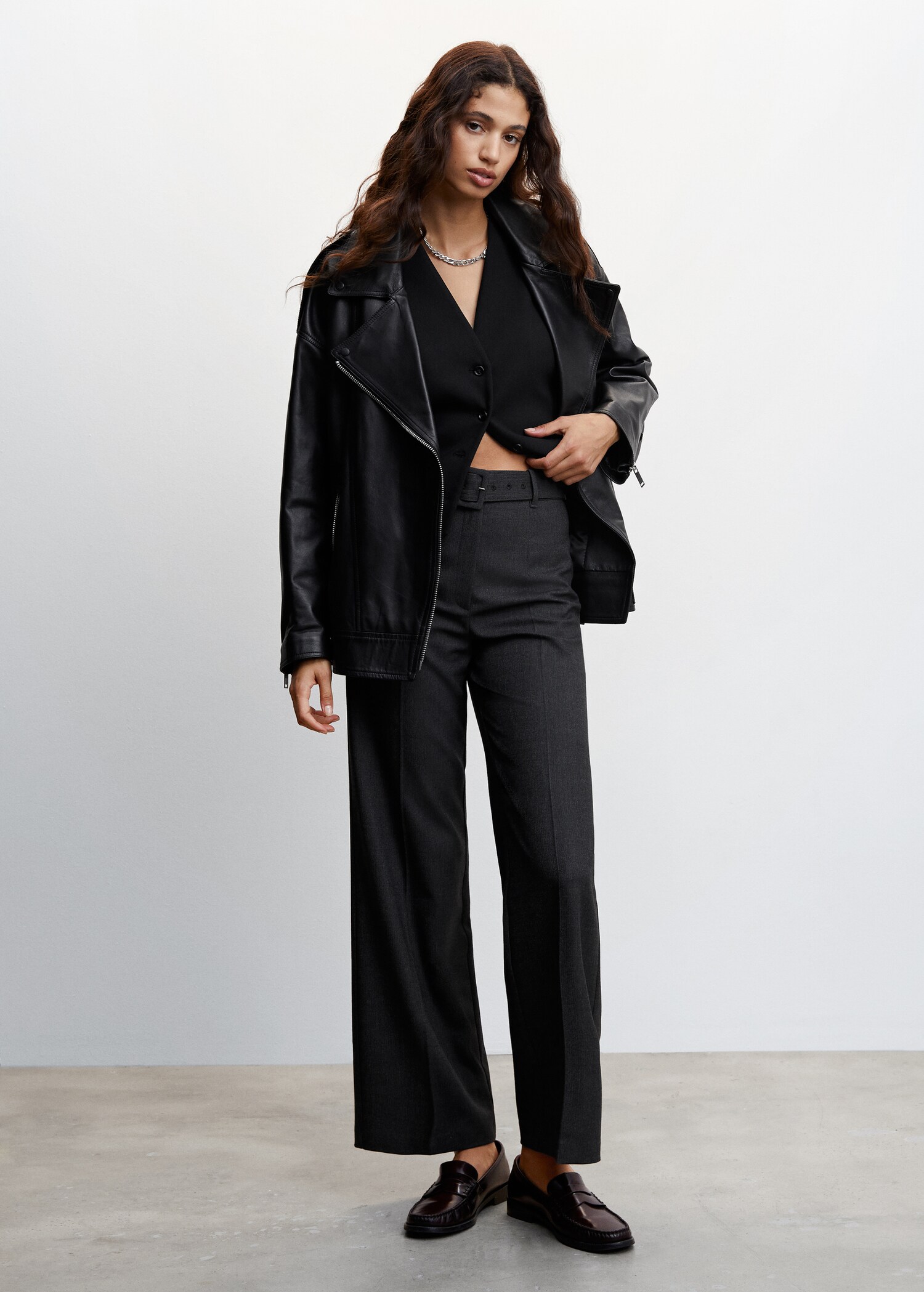 Belt high-waist trousers - General plane