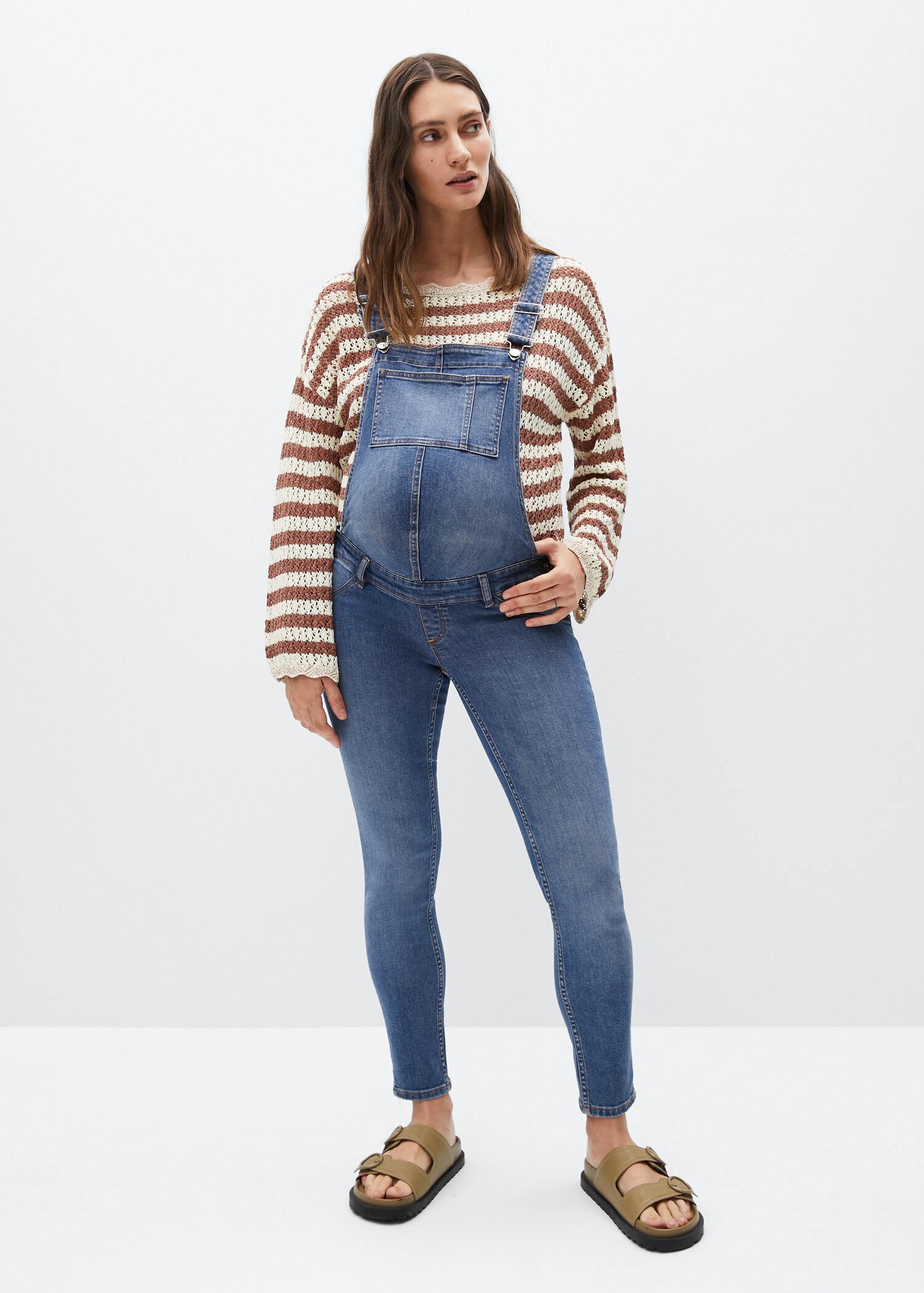 Maternity denim tuinbroek - Overzichtstekening