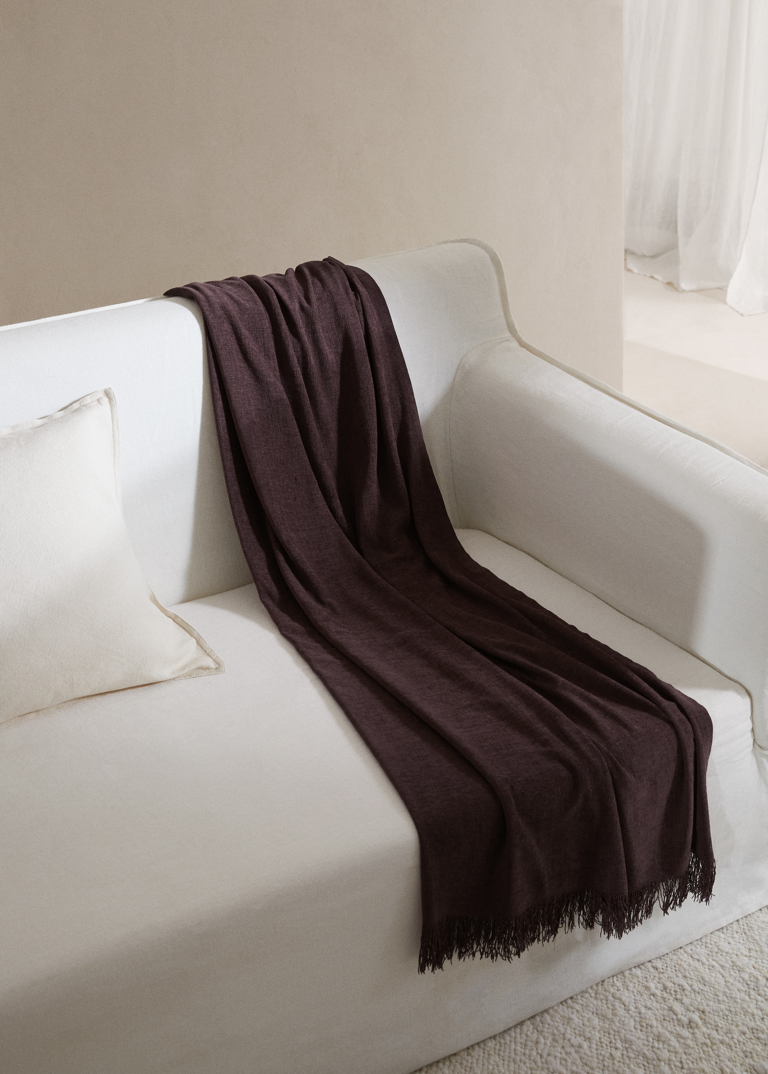 Fringed blanket 140X190cm - General plane