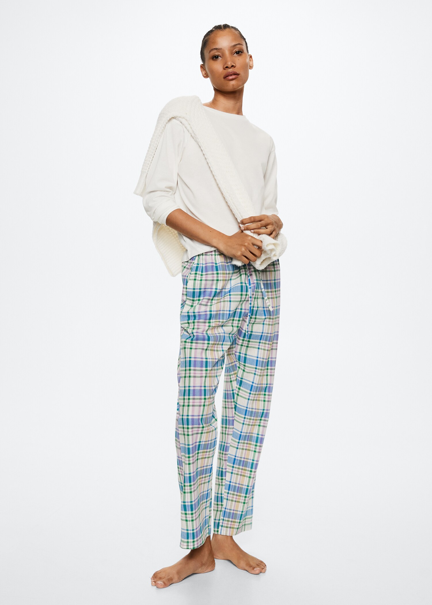 Pyjama coton carreaux - Plan général