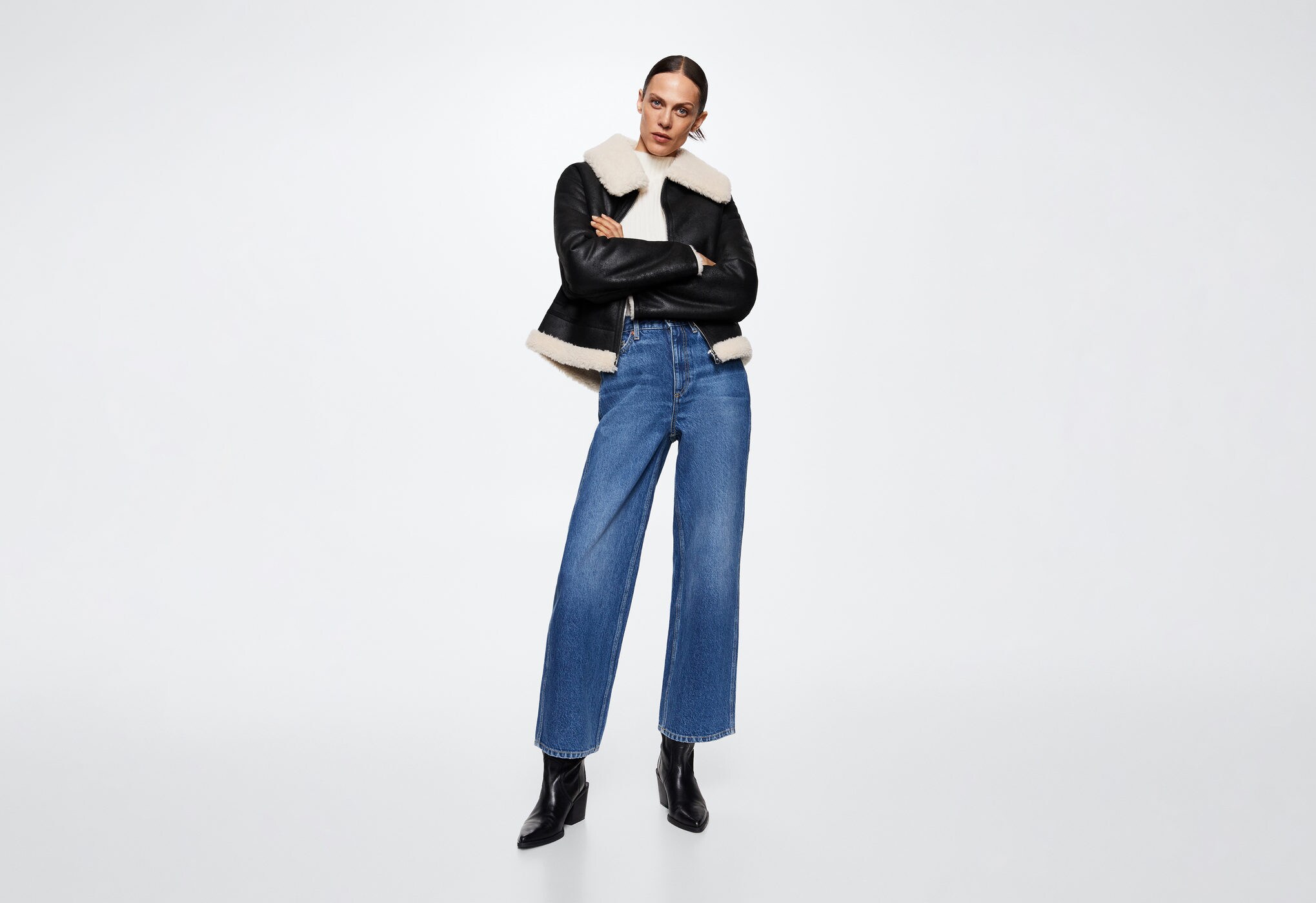 Shearling collar jacket - Panoramic plane