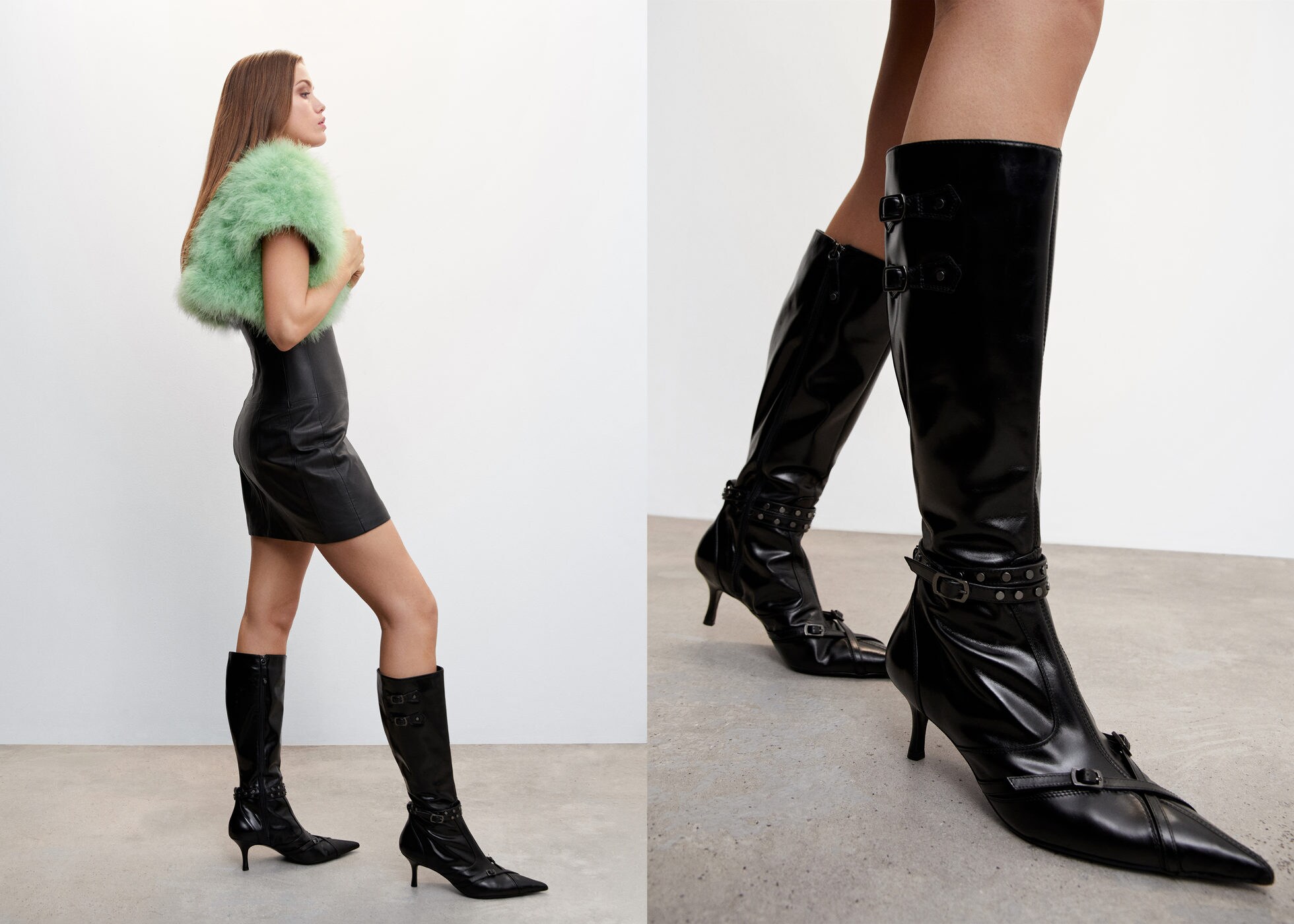 High heel leather boot - Panoramic plane