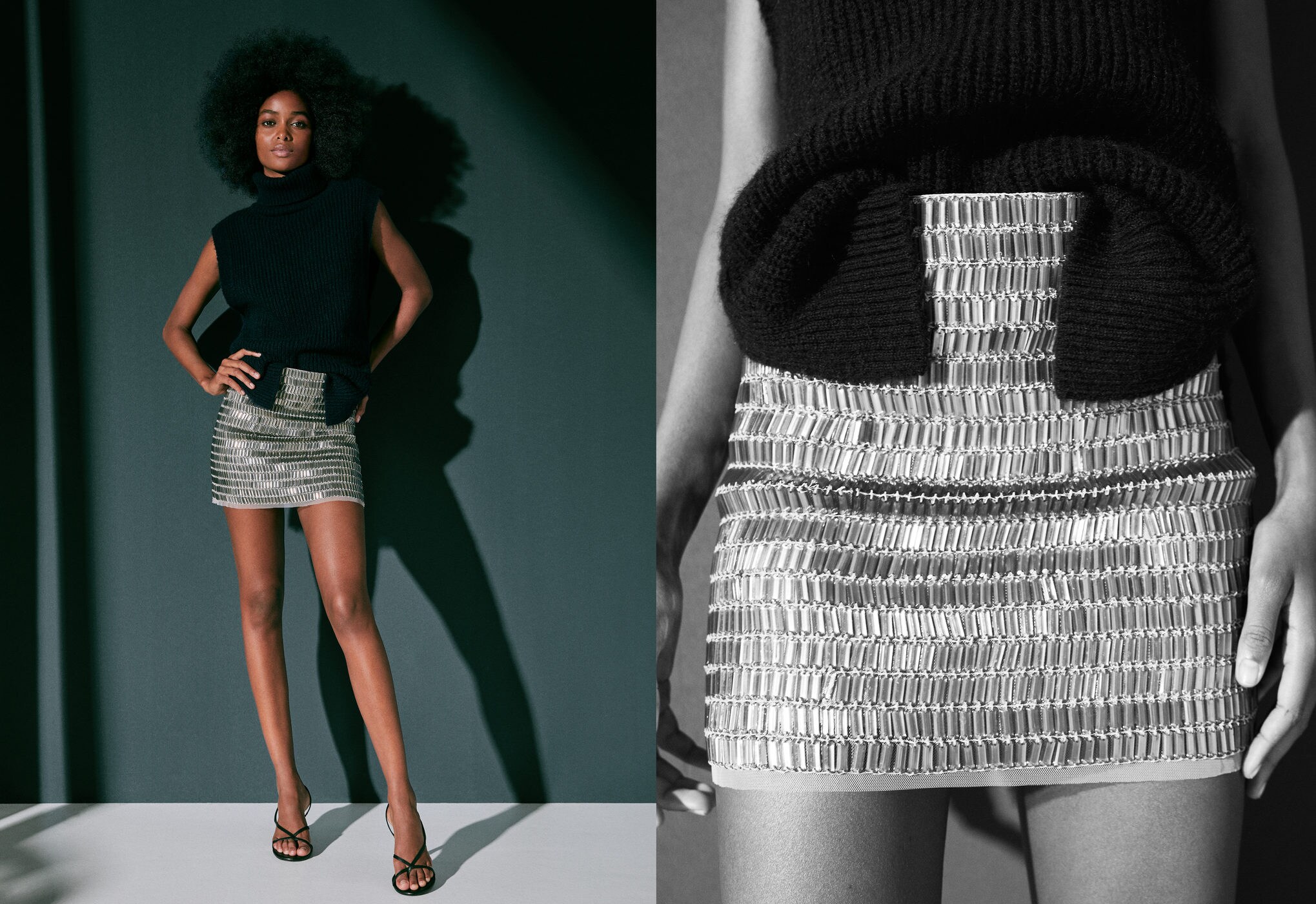 Mini skirt with rhinestones - Panoramic plane