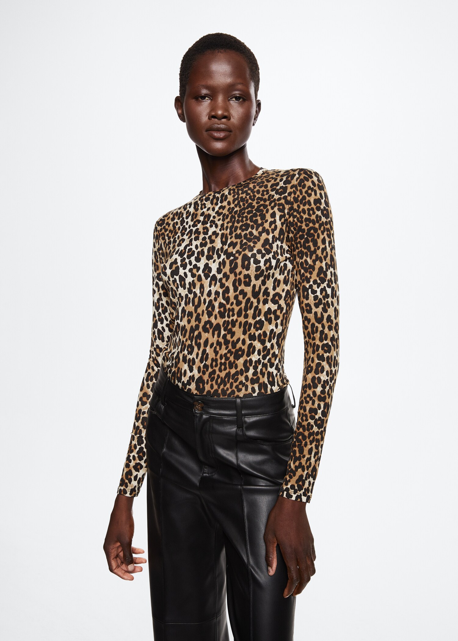 Mujer H&m Blusa Animal Print H&m Camisa Estampada De Algodón
