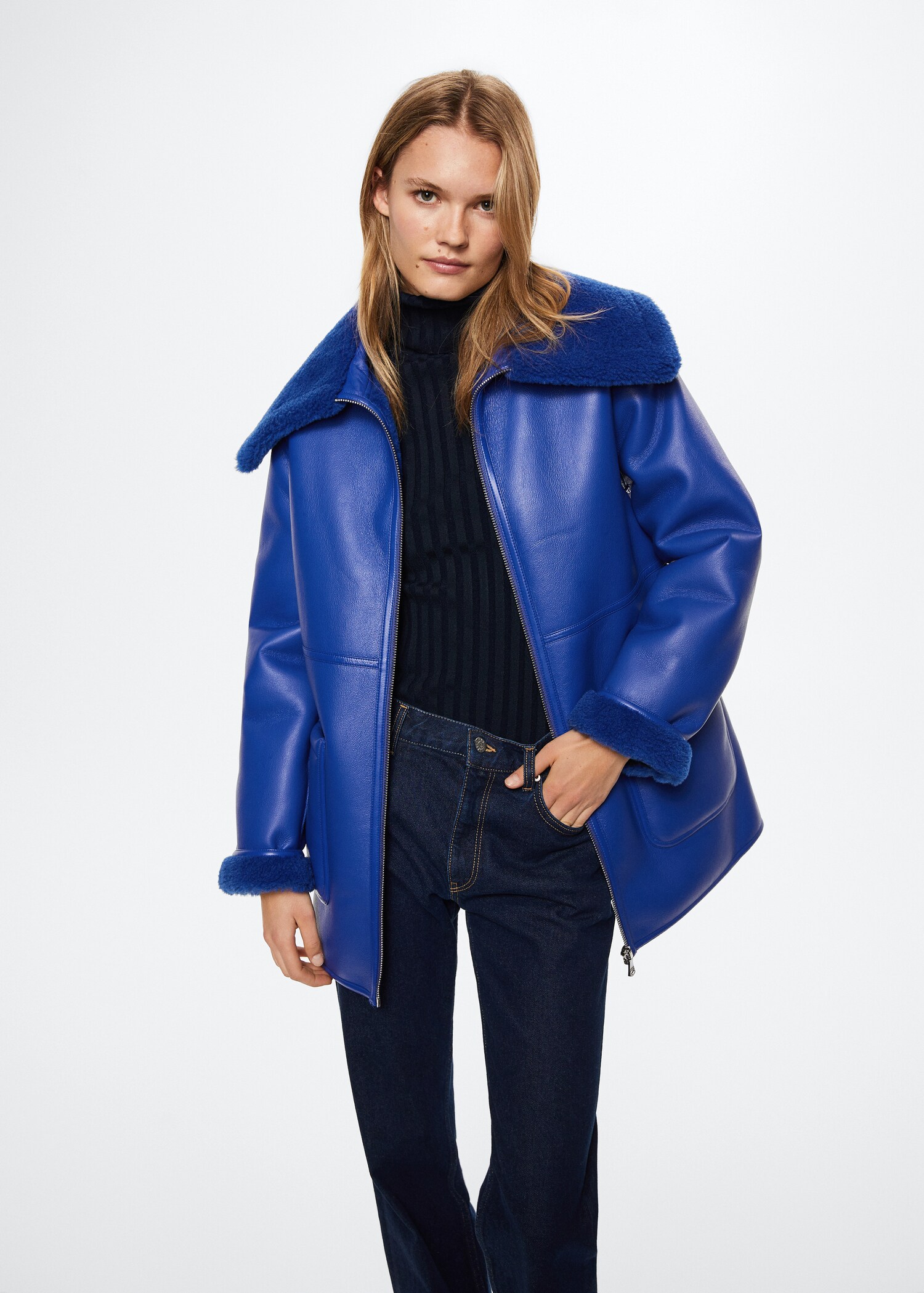 Faux shearling-lined coat - Details of the article 4