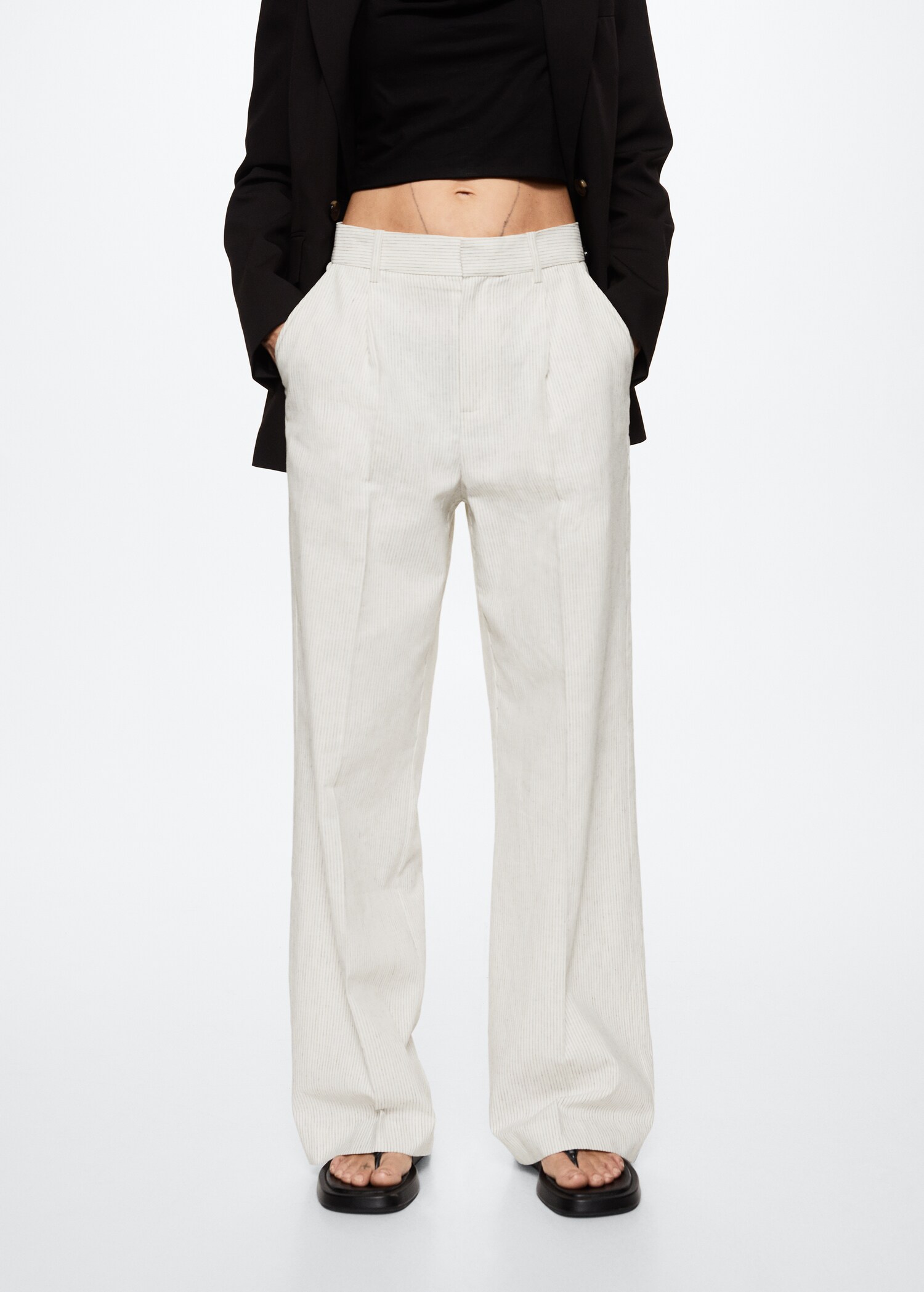 Pinstripe suit pants - Medium plane