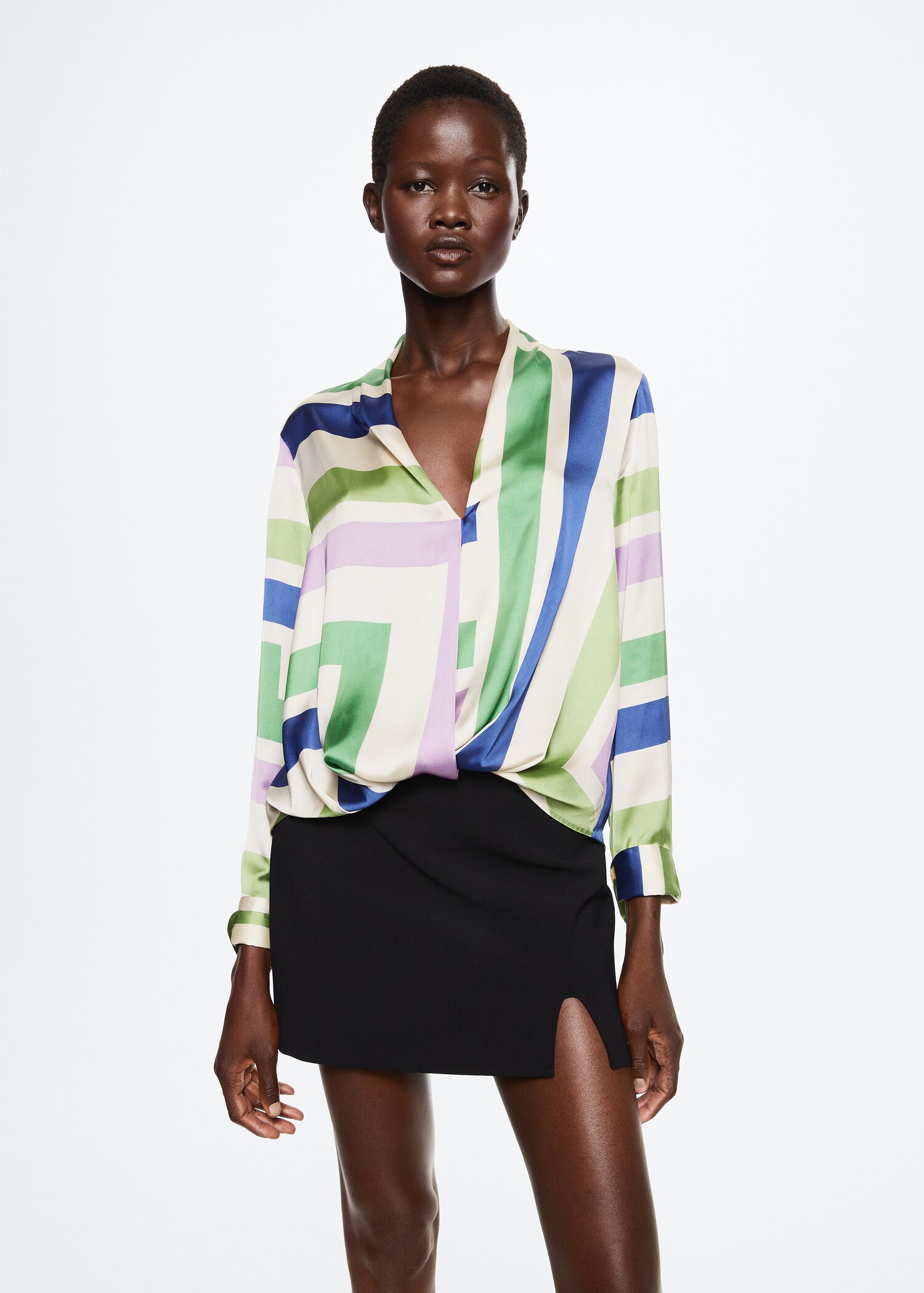 Gestreepte overslagblouse - Middenvlak