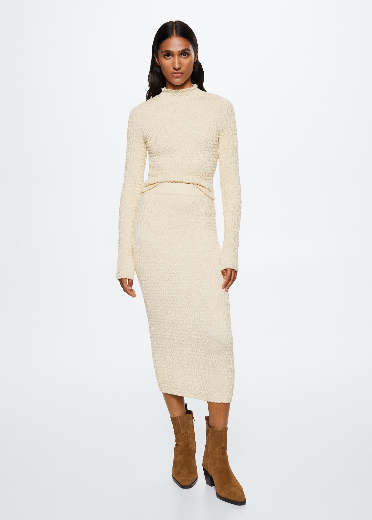 Perkins-neck pleated sweater - General plane