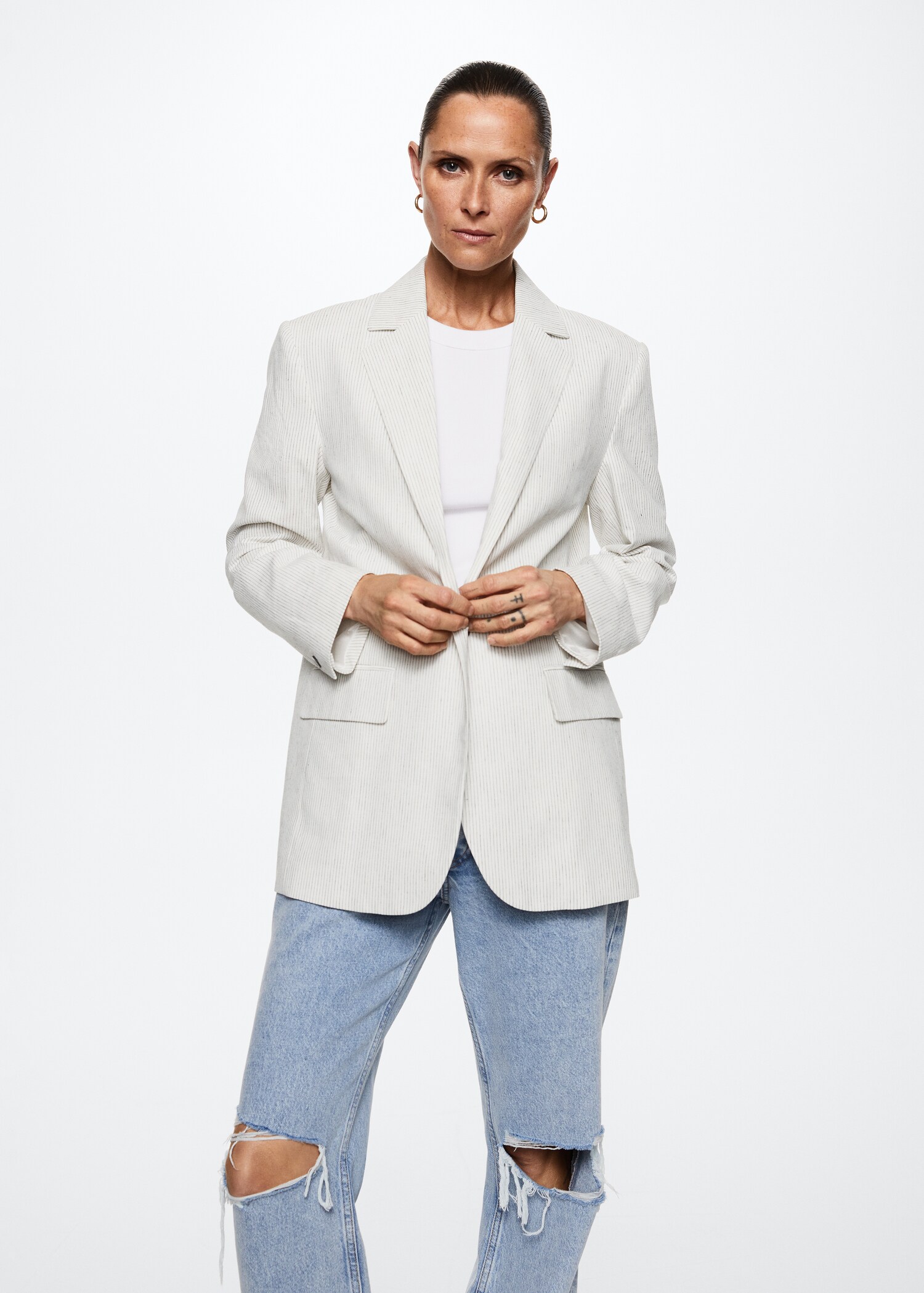Striped suit blazer - Medium plane