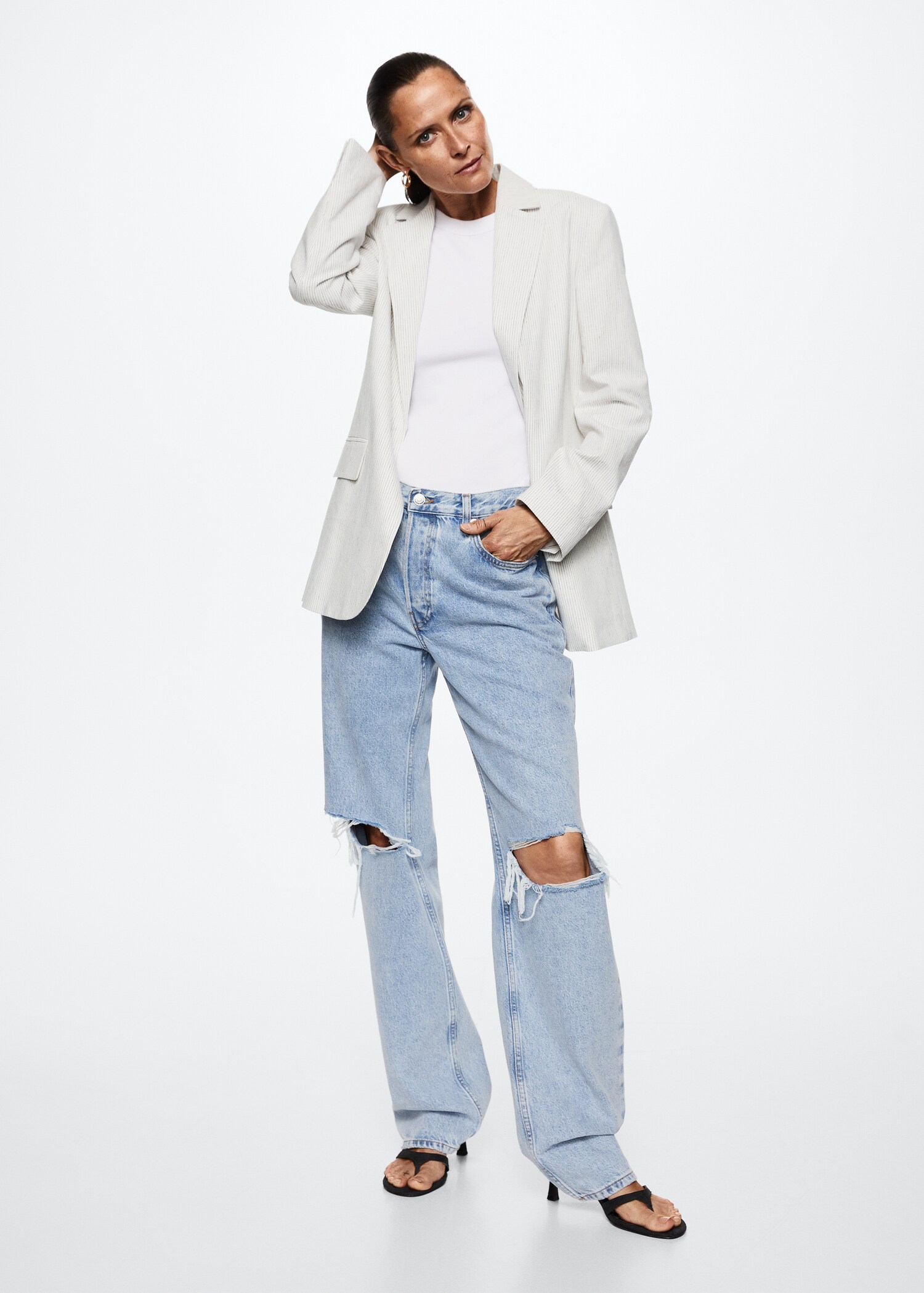 Striped suit blazer - General plane