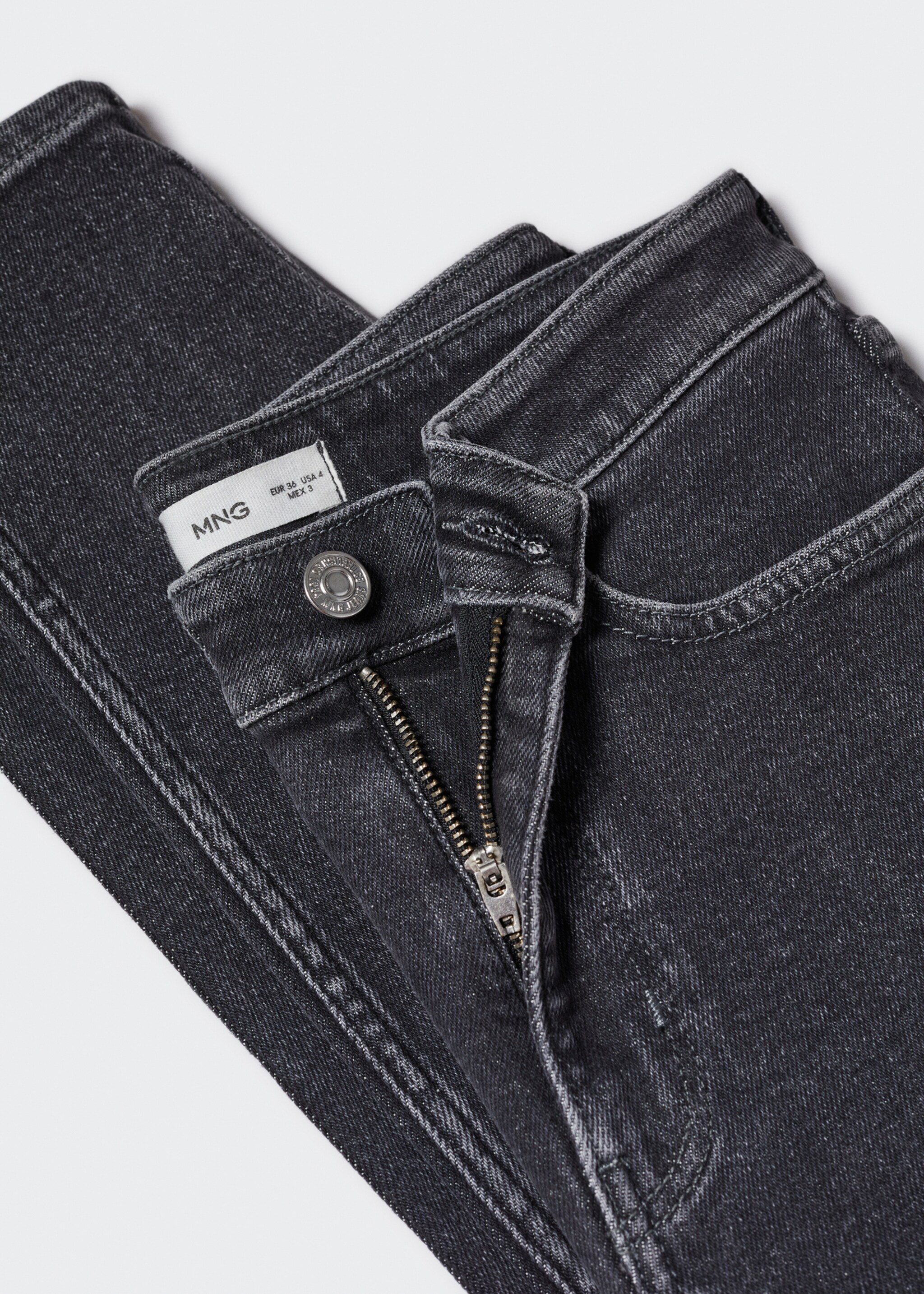 High-rise skinny jeans - Details of the article 8, Open Grey. Ref: 47000132-00.