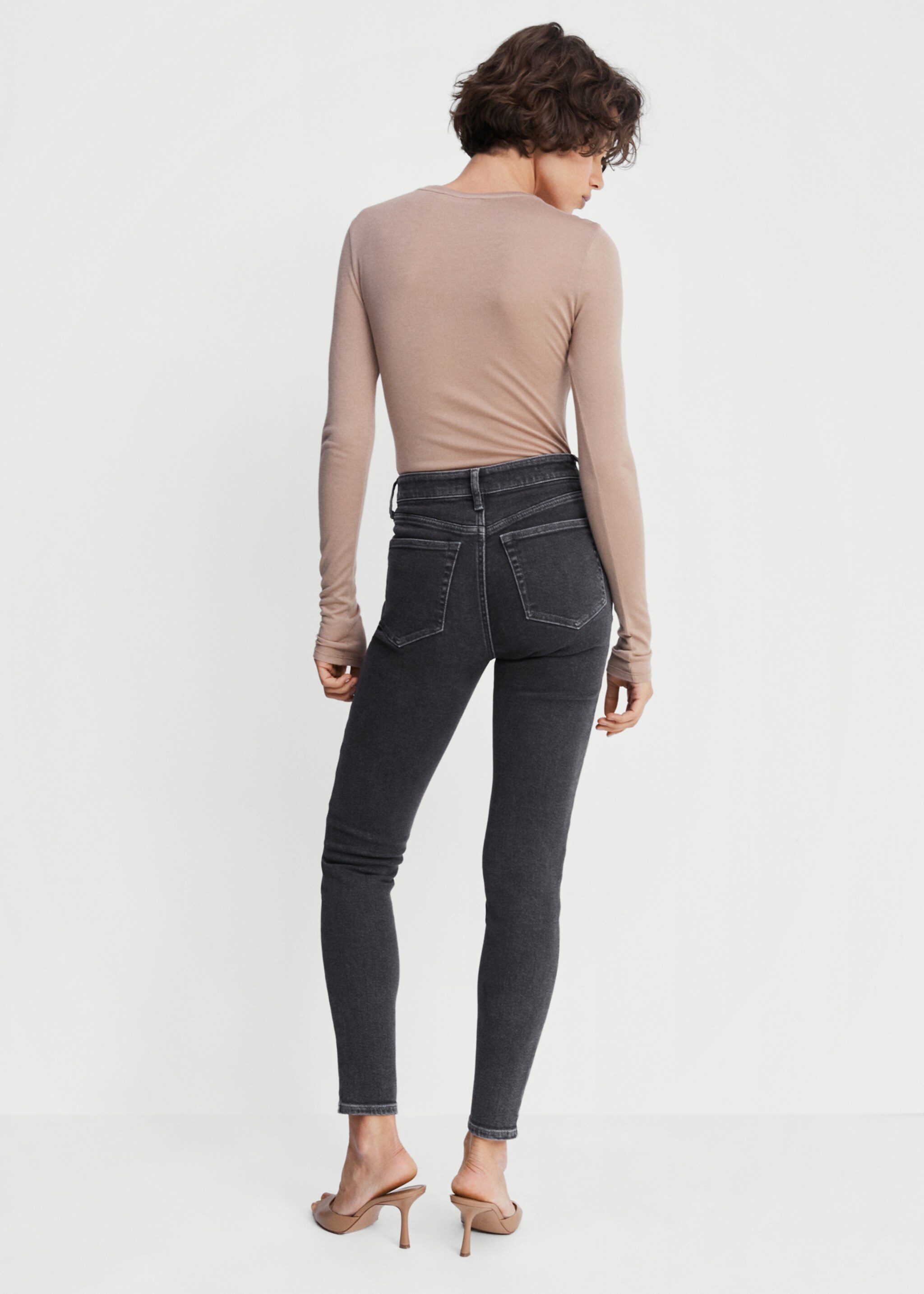 High-rise skinny jeans - Reverse of the article, Open Grey. Ref: 47000132-00.