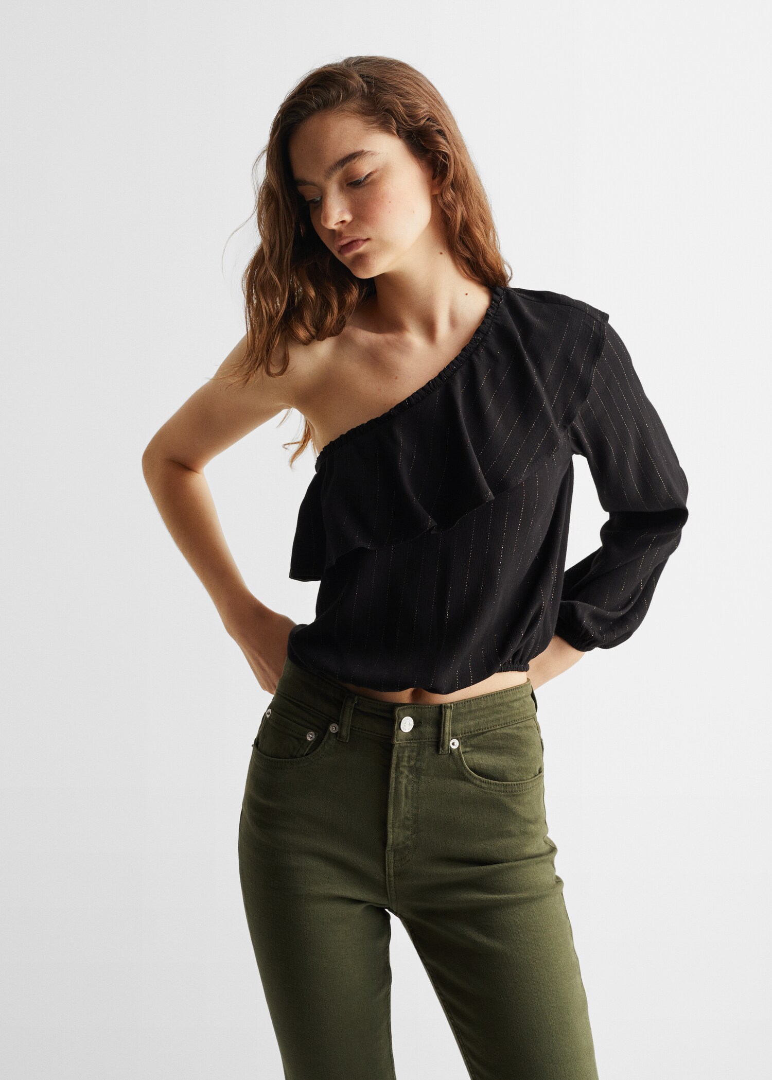 Jeans hlače Flare kroja s pohabanim rubom - Detalji artikla 1