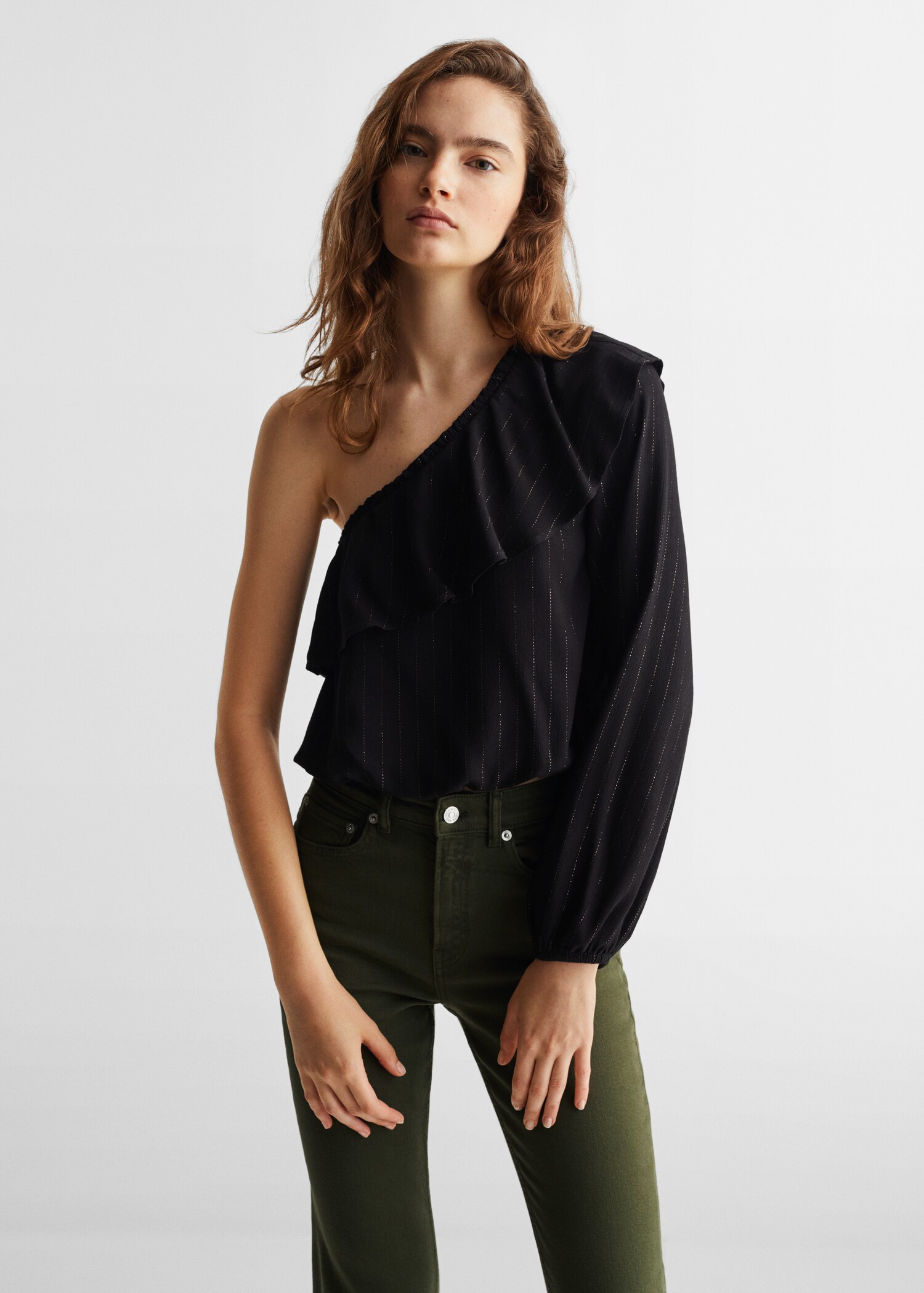 Blouse asymétrique détail brillant - Plan moyen