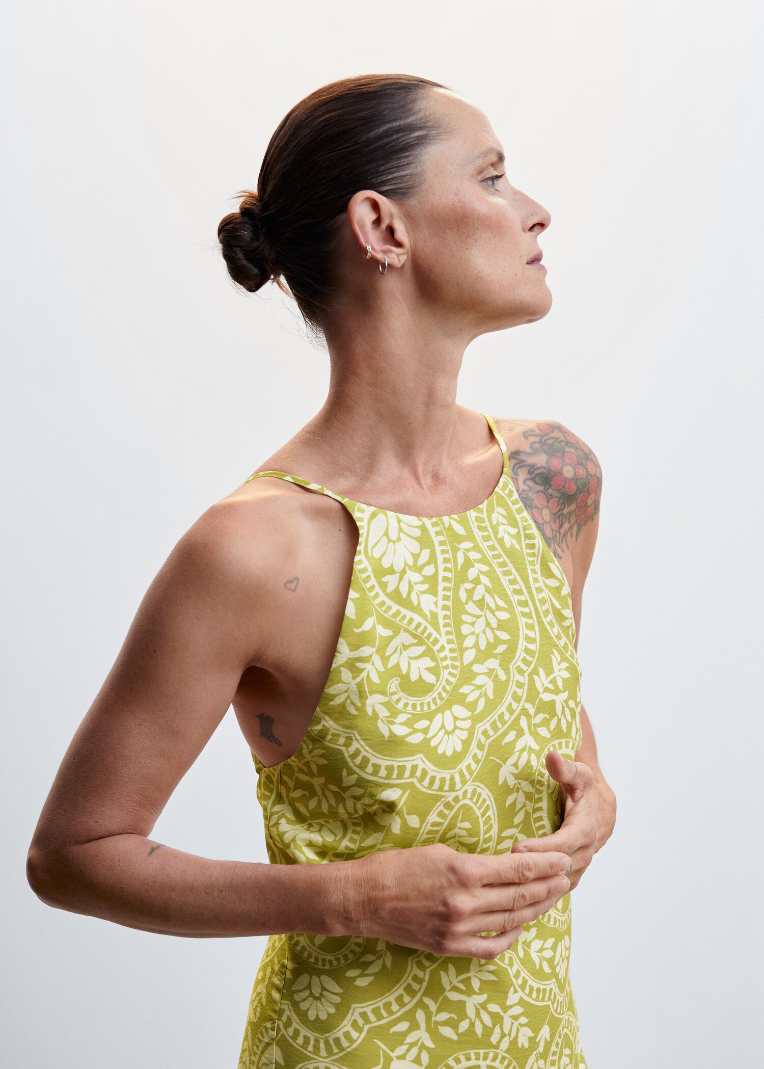 Printed halter gown - Medium plane
