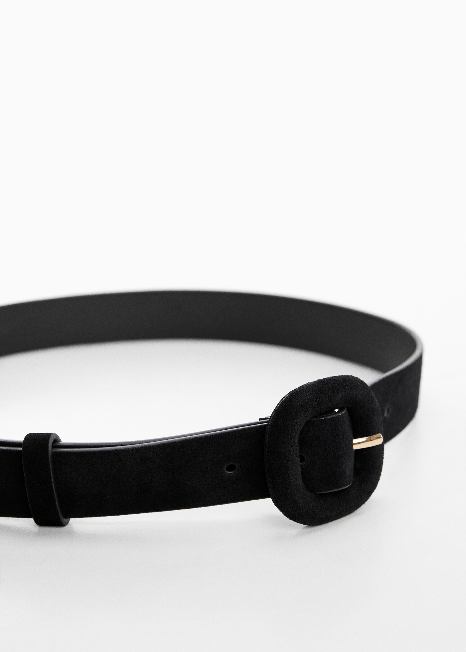 Leather belt with square buckle  - Medium plane
