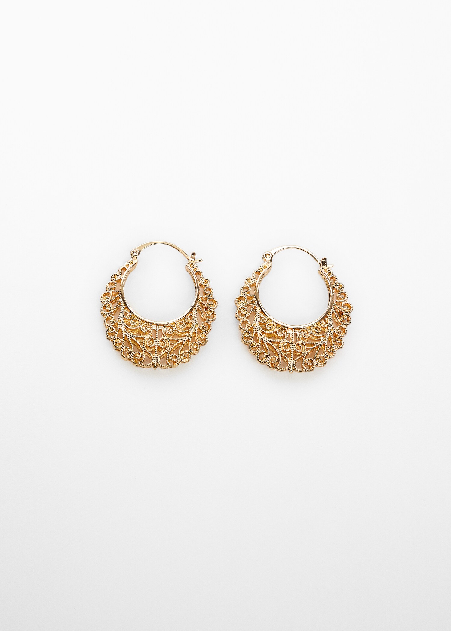 Embossed hoop earrings - Article without model