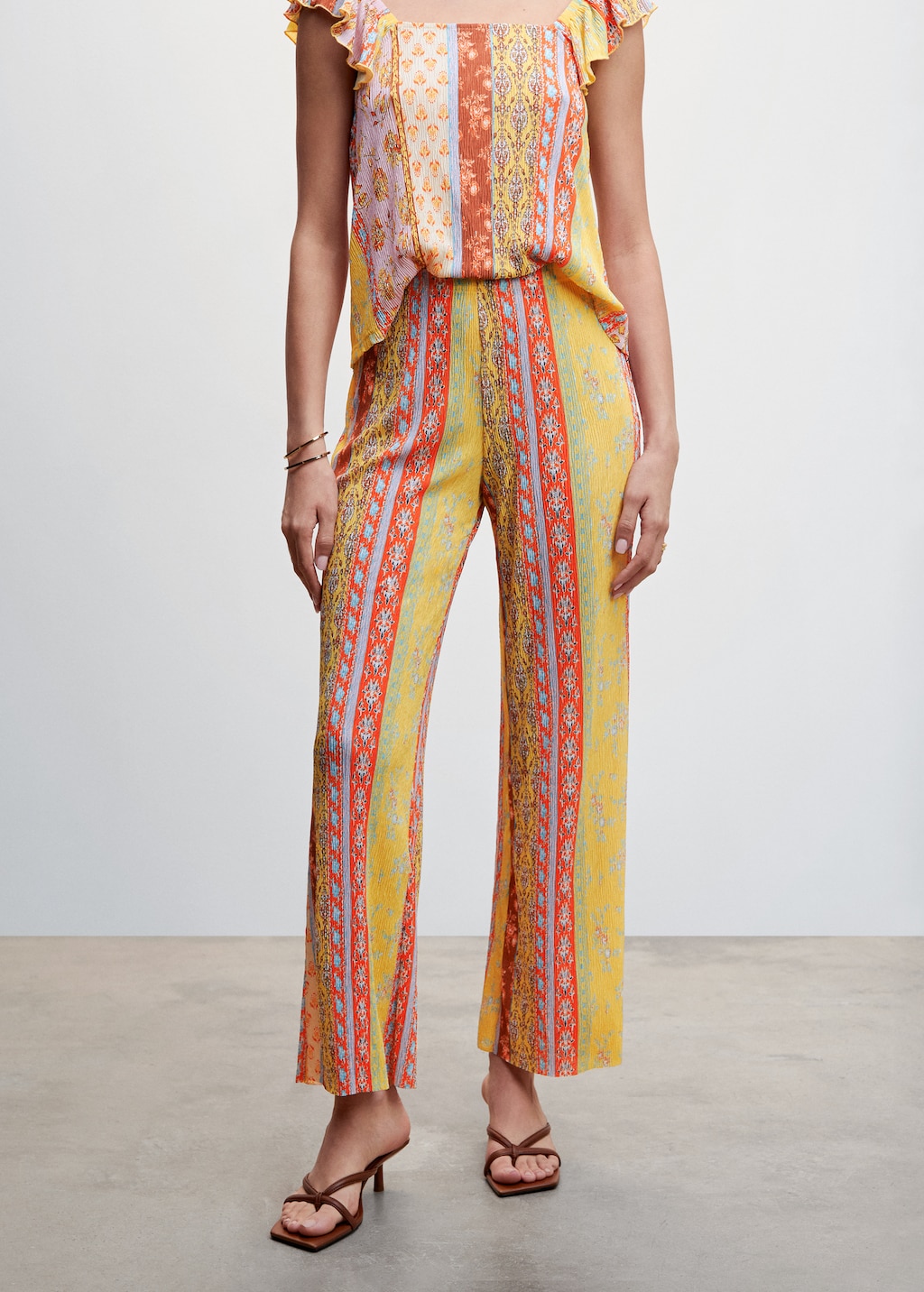 Mango printed trousers sale