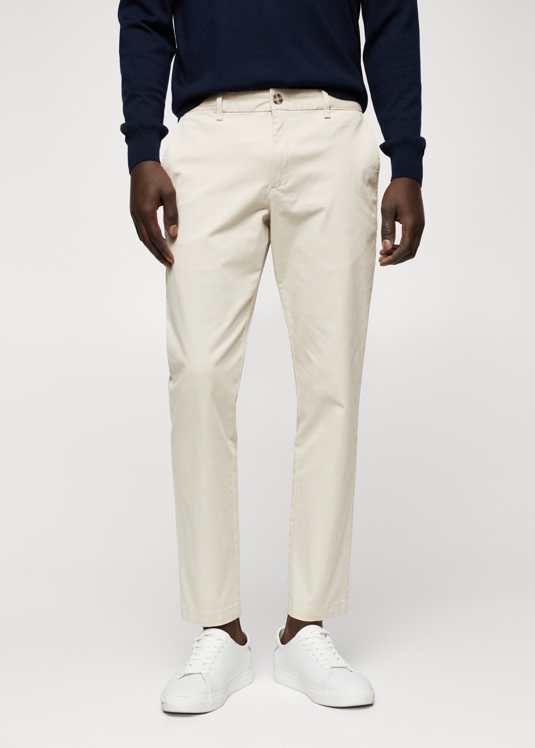 Cotton tapered crop pants - Medium plane