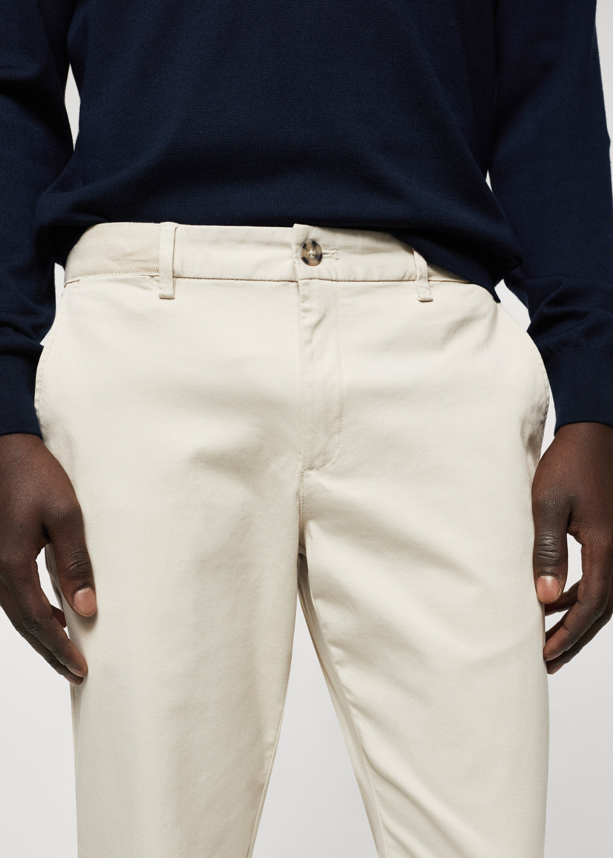 Cotton tapered crop pants - Details of the article 1