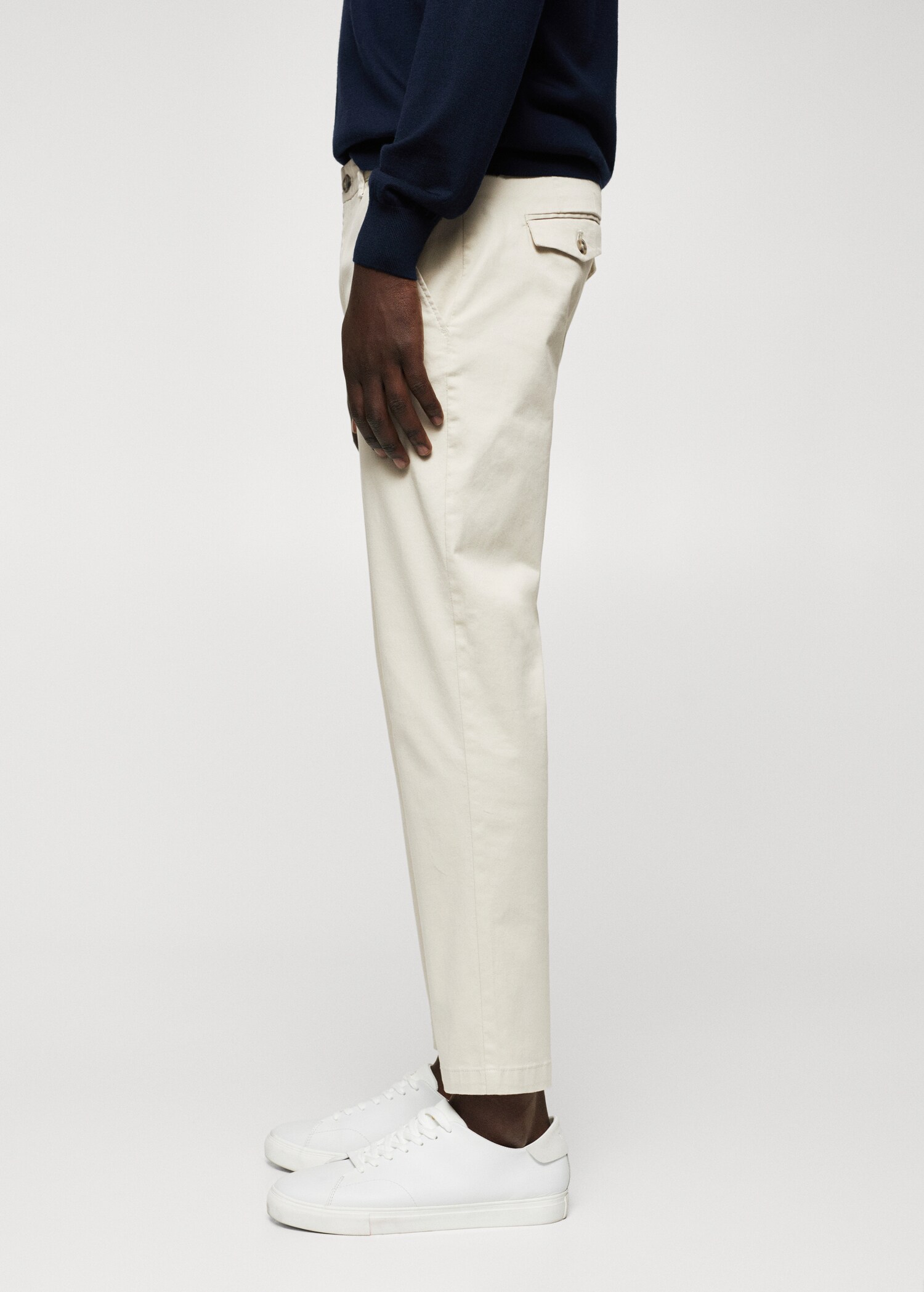 Cotton tapered crop pants - Details of the article 4