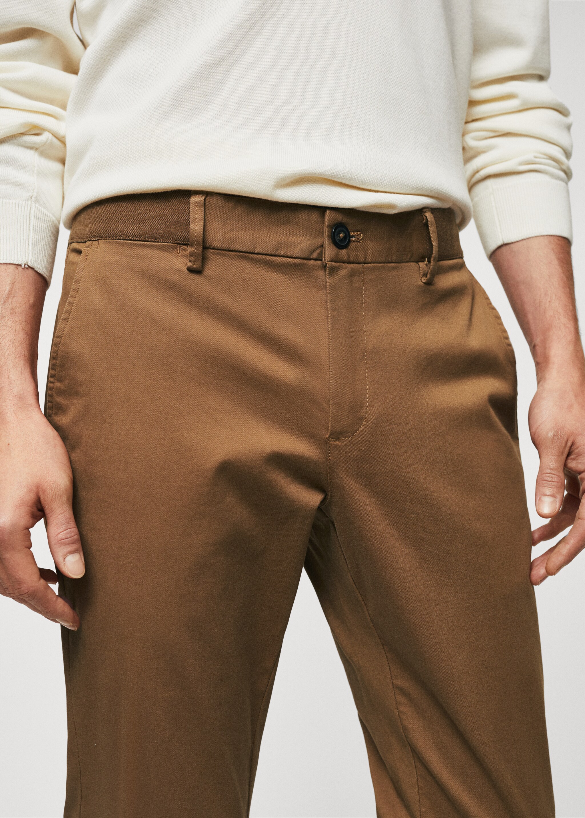 Cotton tapered crop pants - Details of the article 1