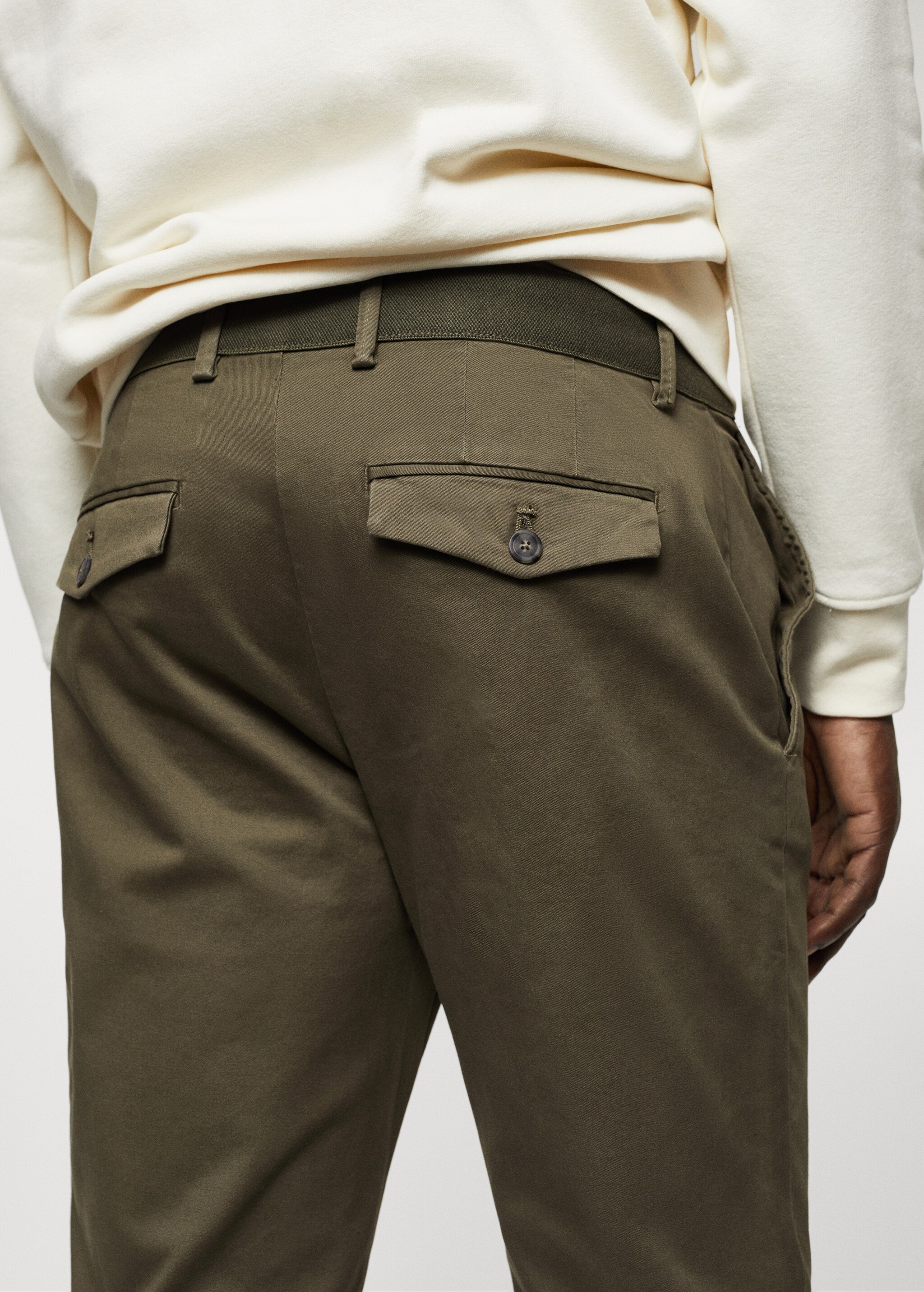 Tapered kesim pamuklu cropped pantolon - Ürün detayı 6