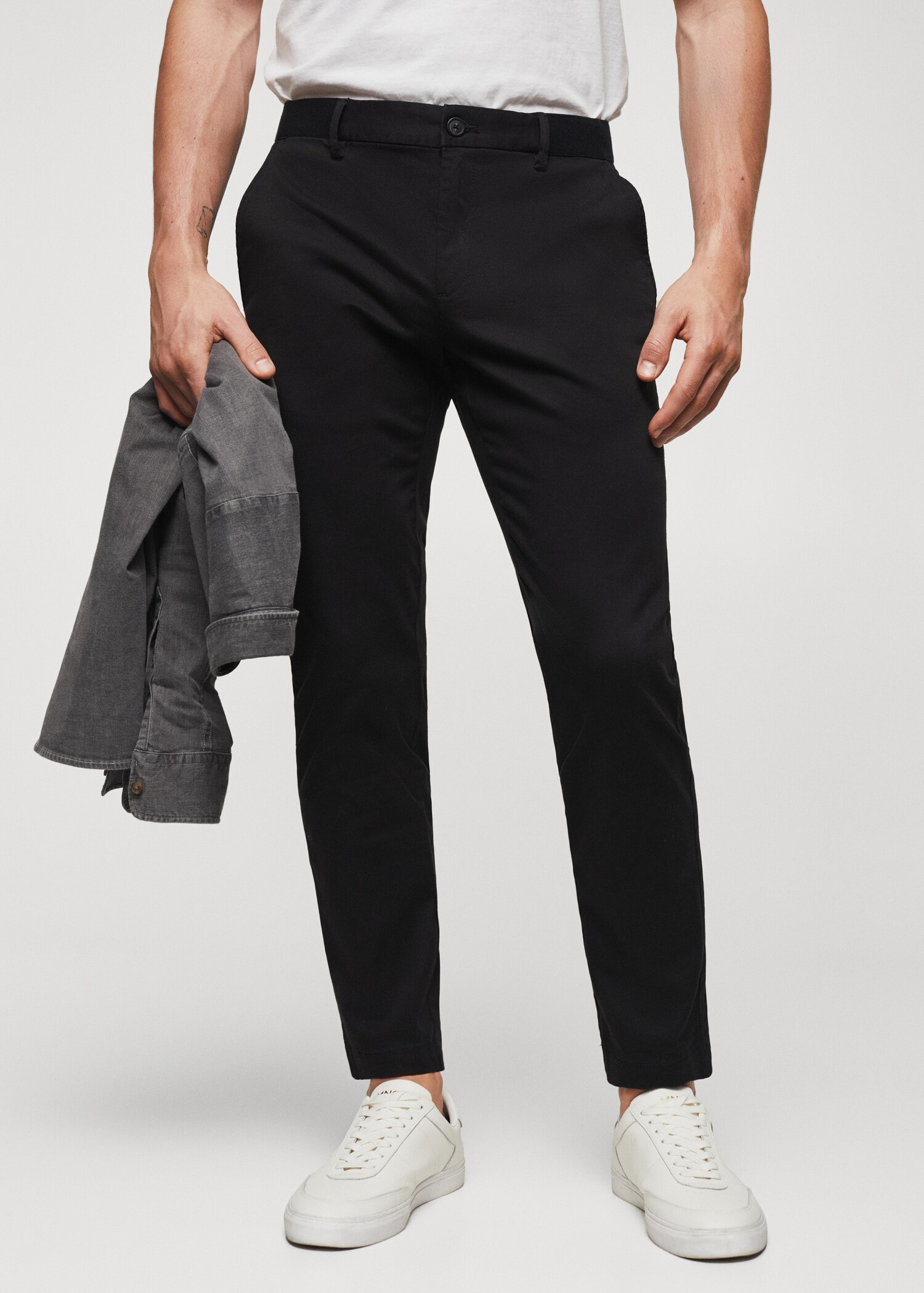 Tapered Crop-Baumwollhose - Mittlere Ansicht