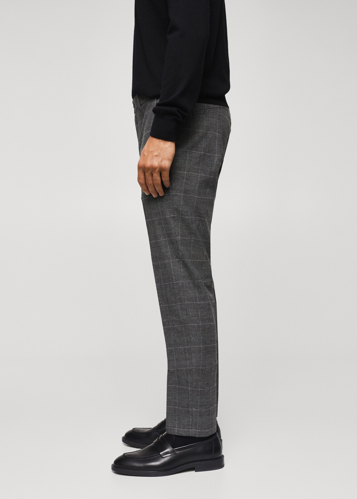 Pantalon slim fit à carreaux en coton - Détail de l'article 6