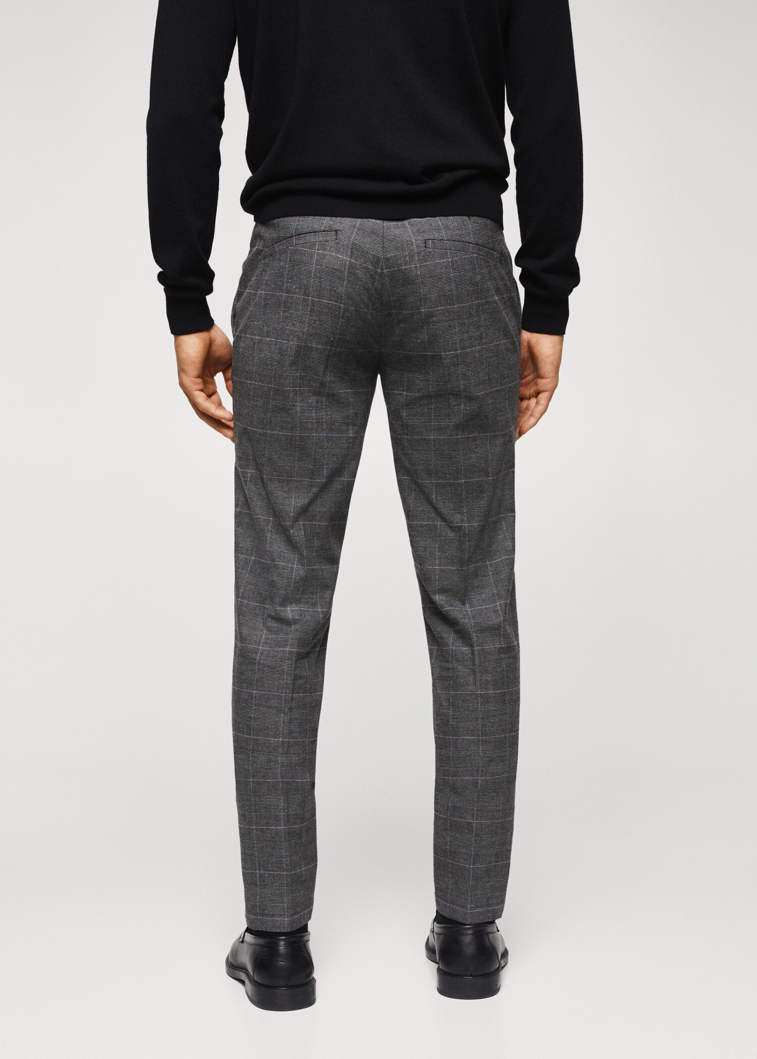 Pantalon slim fit à carreaux en coton - Verso de l’article