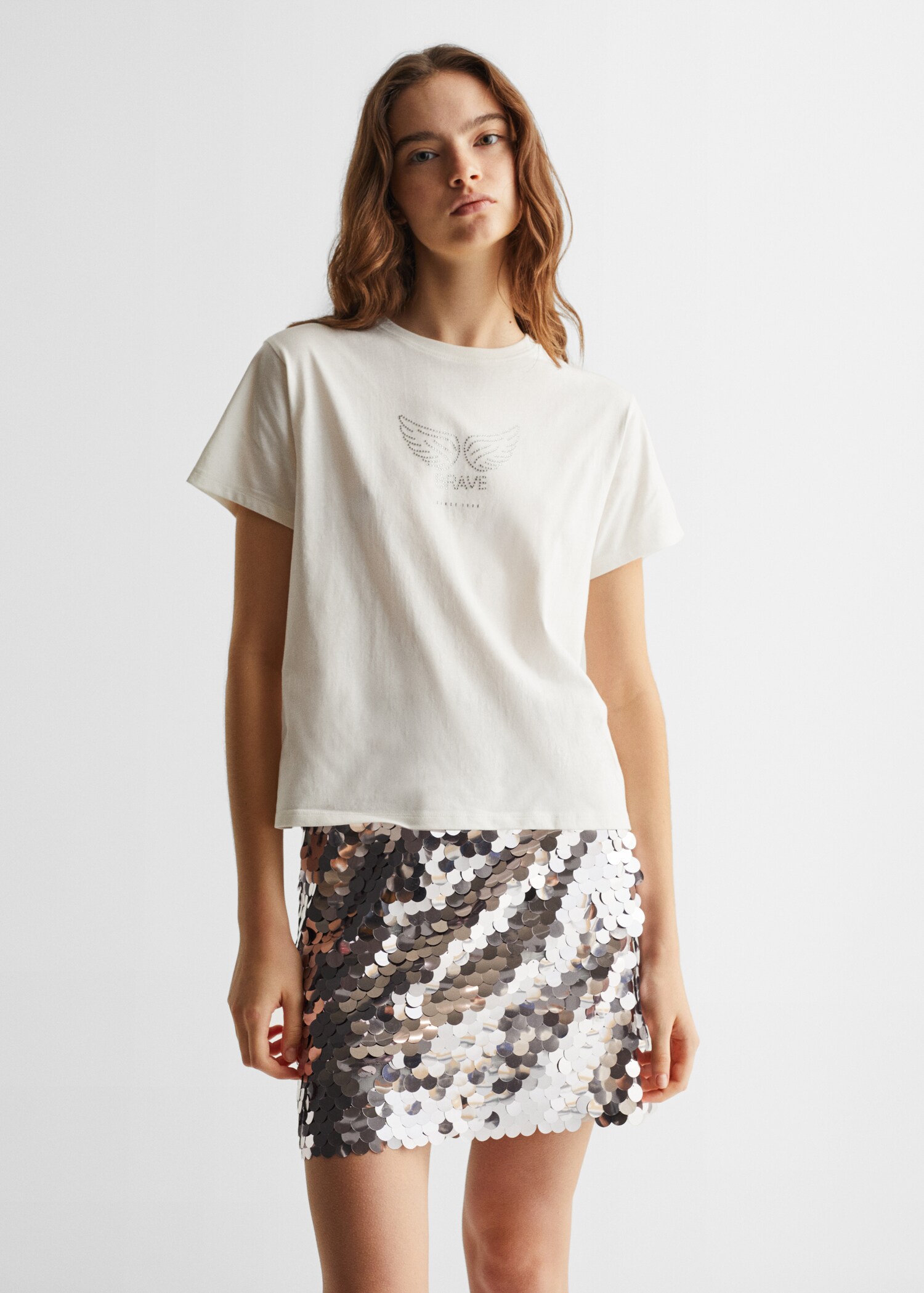 T-shirt algodão estampado - Plano médio