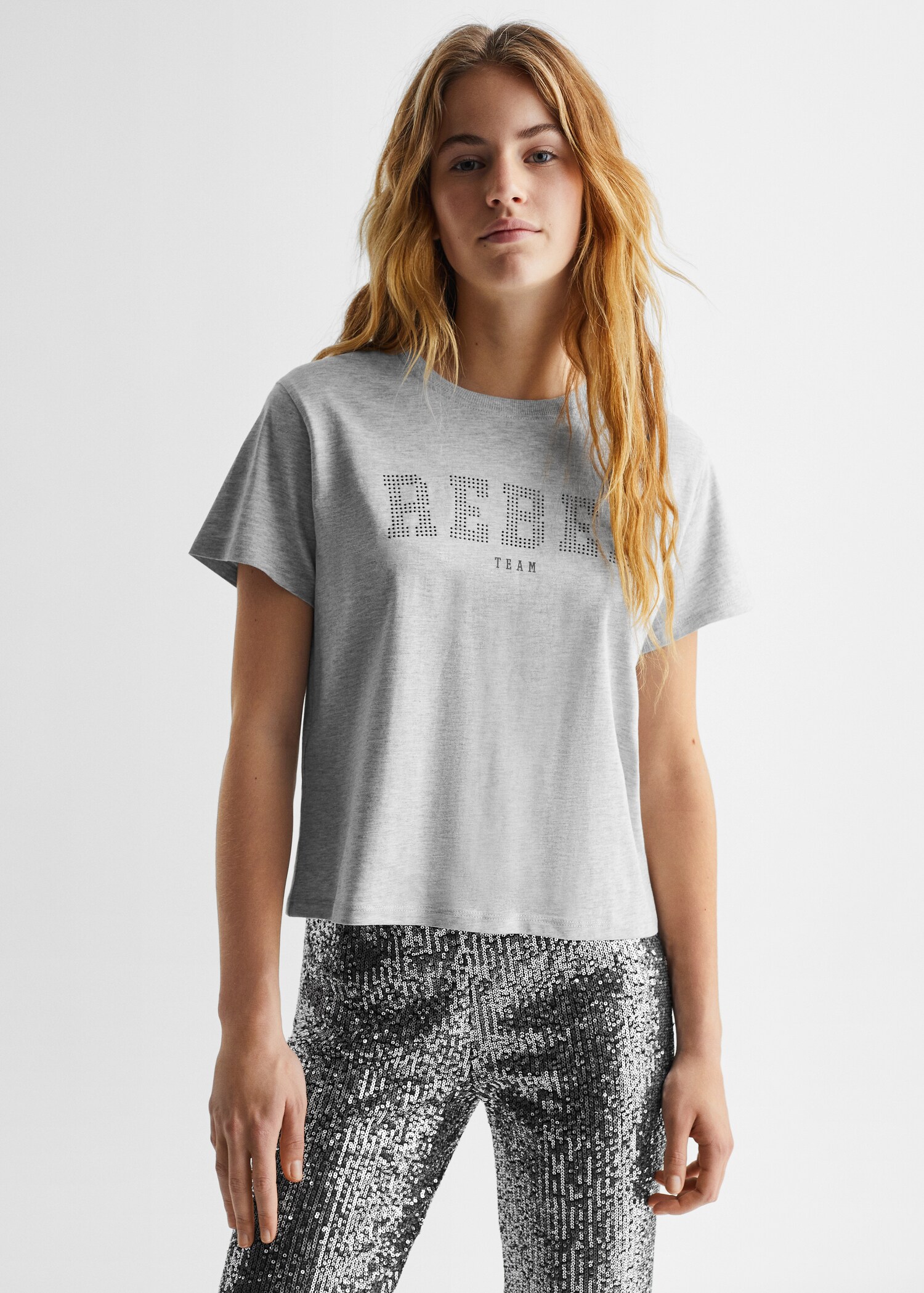 Bedrucktes Baumwoll-T-Shirt - Mittlere Ansicht