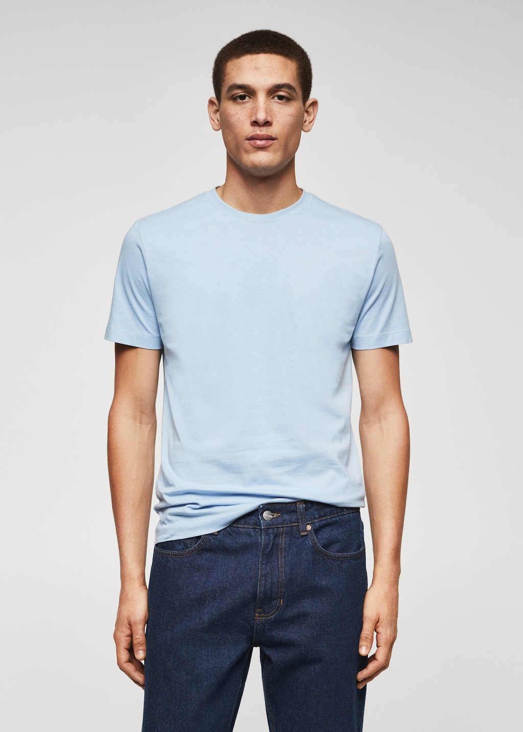 Basic lightweight cotton t shirt Men MANGO Niger