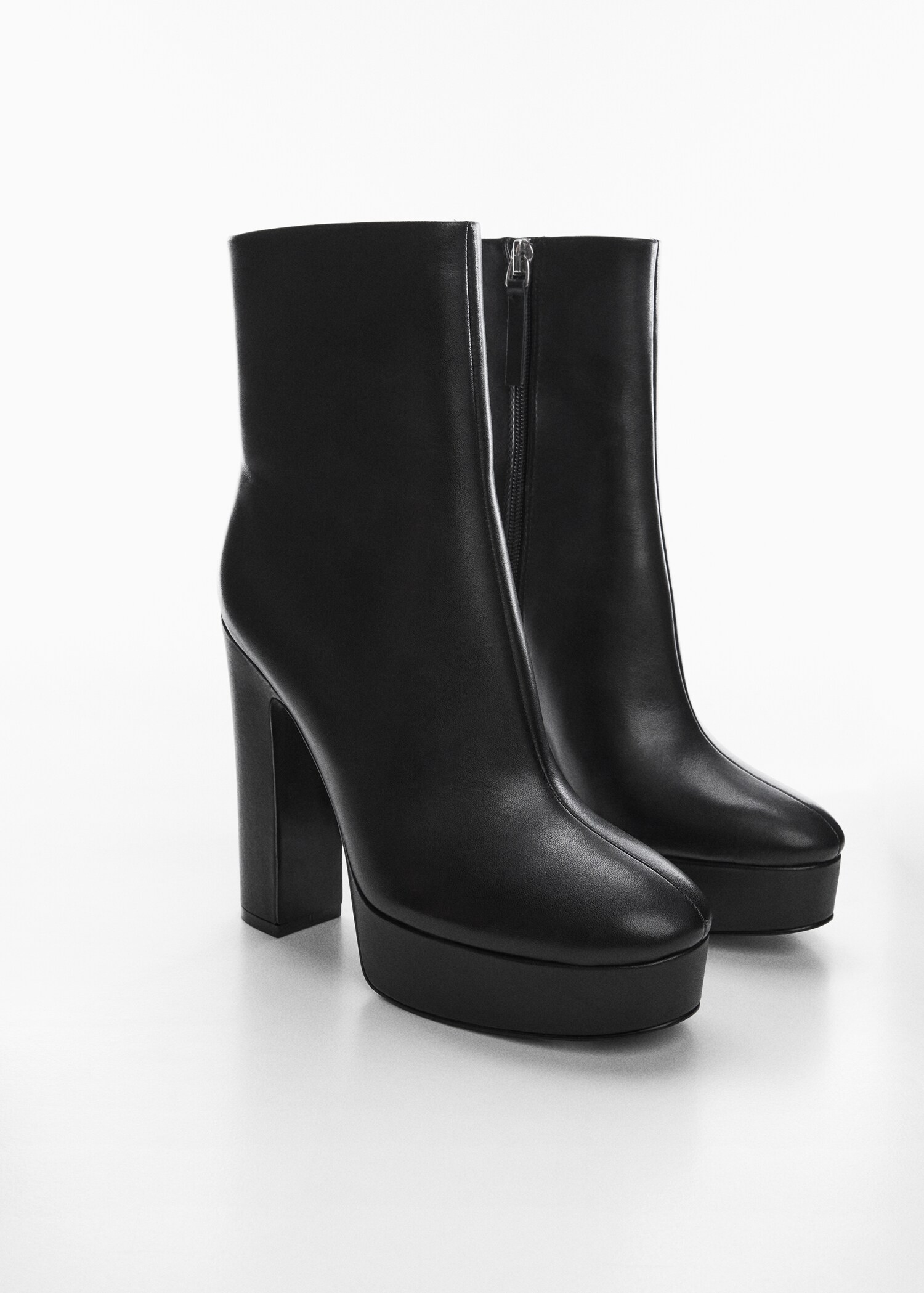 Platform leather ankle boots - Medium plane