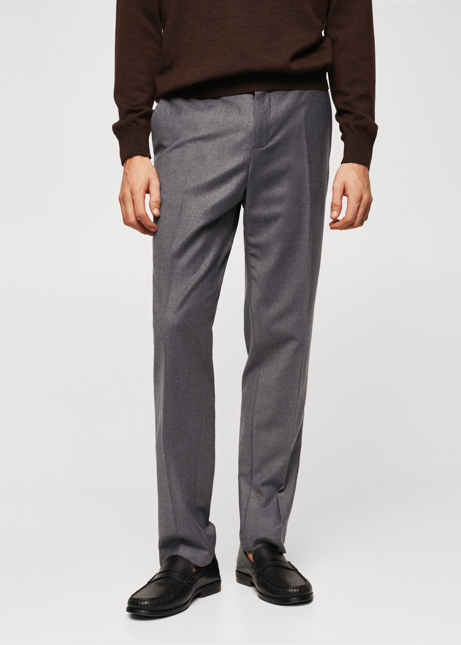 Slim-fit wool trousers Men MANGO Niger - Main Image
