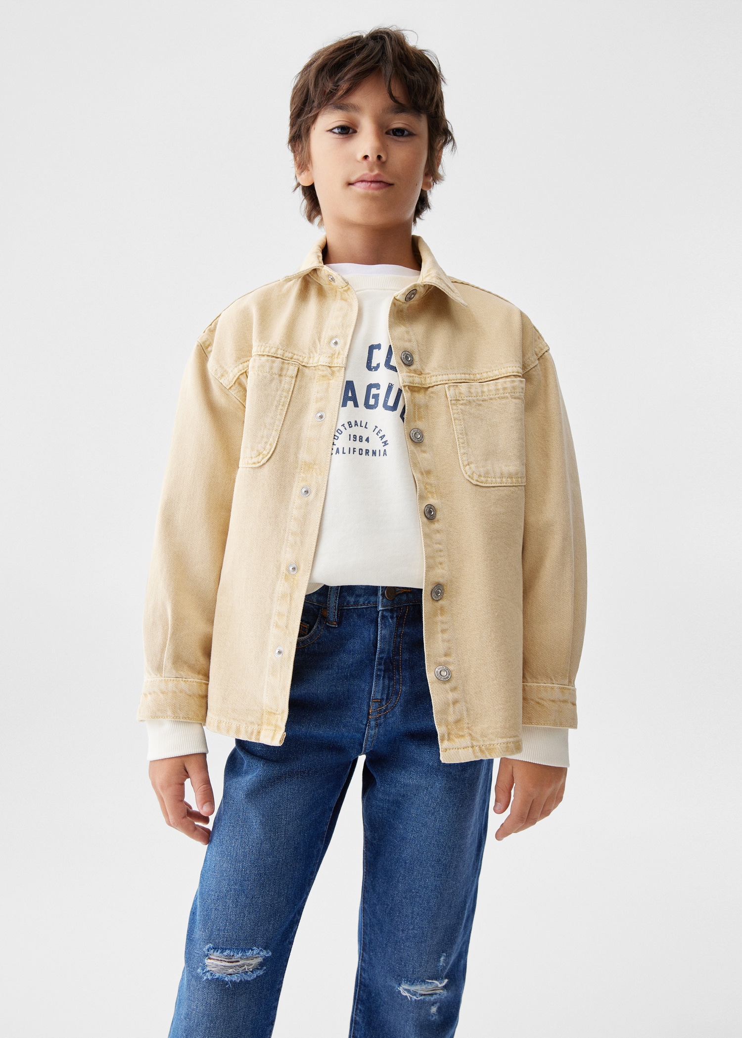 Dad decorative ripped jeans Kids MANGO Kosovo