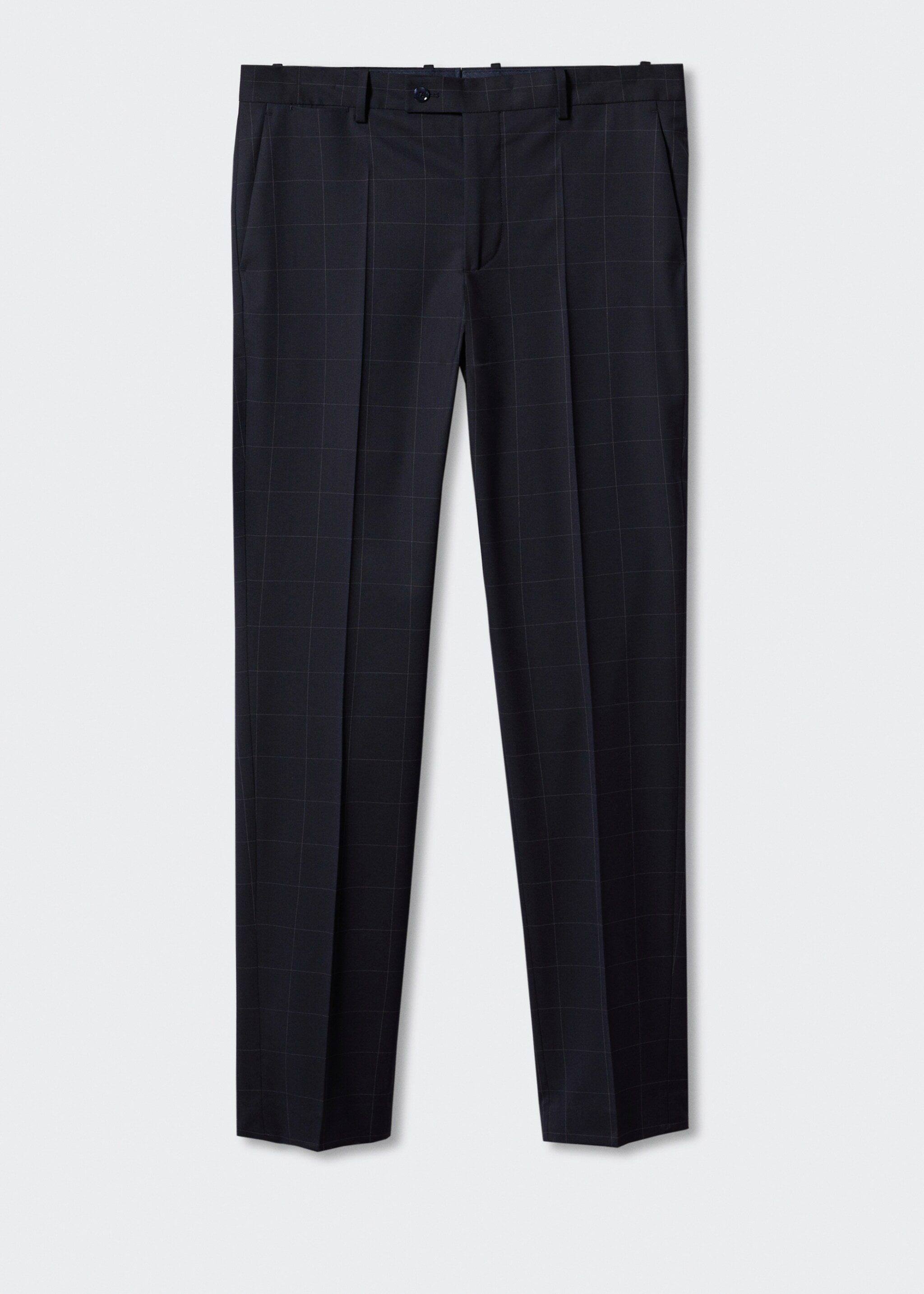 Slim fit check suit pants - Article without model, Dark Navy. Ref: 47001174-00.