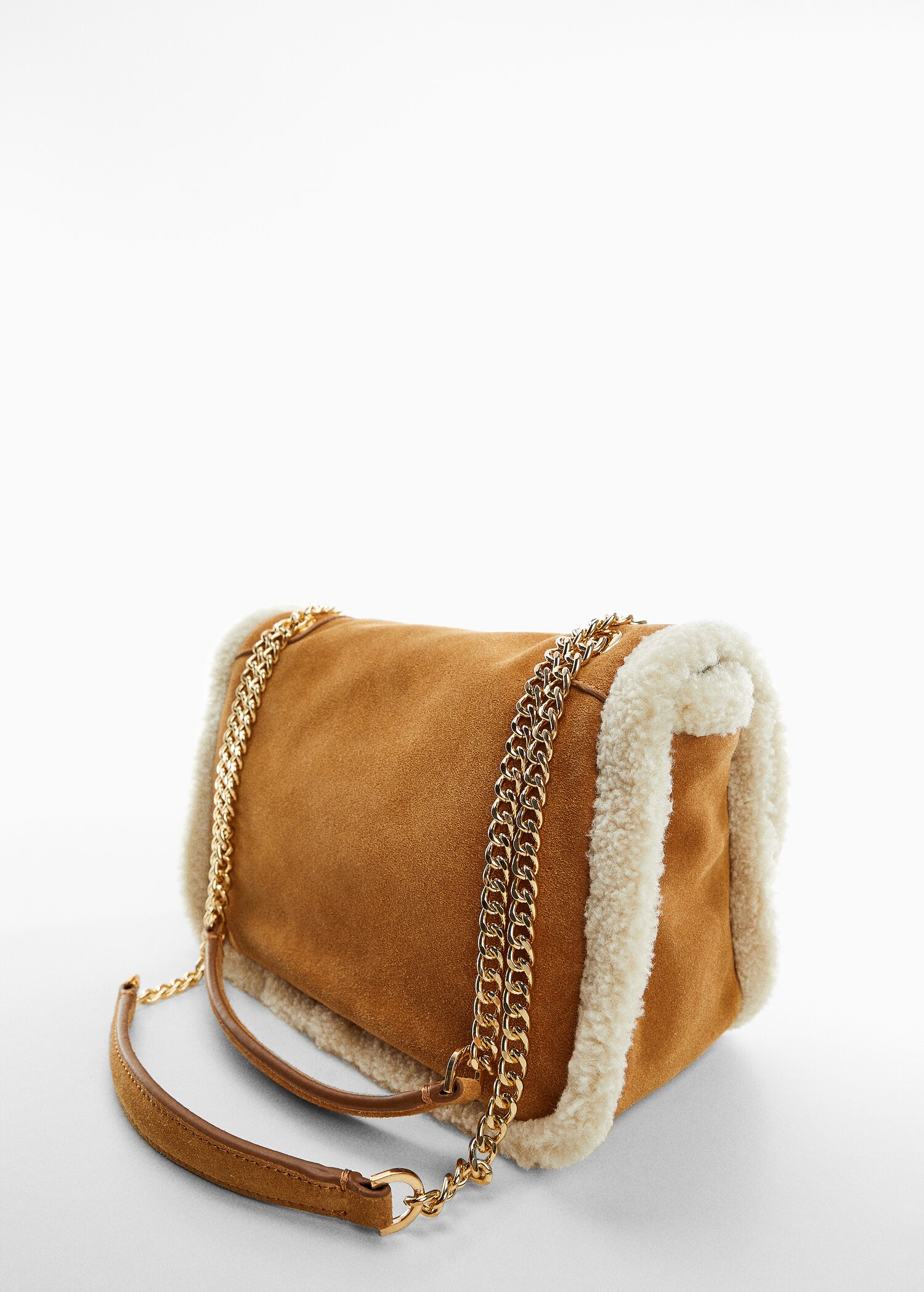 Combined shearling-effect leather bag - Details of the article 2