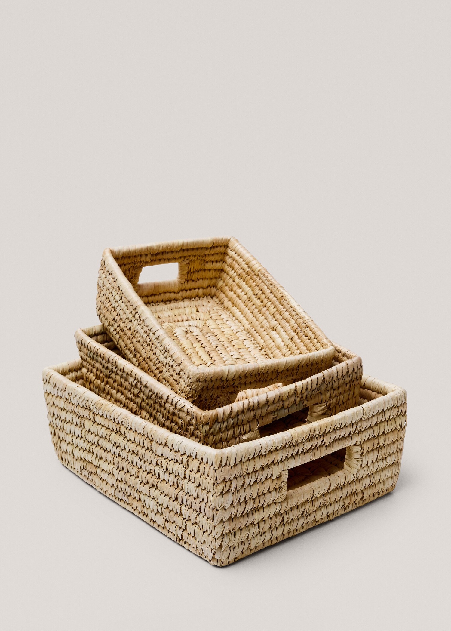 Rechteckiger Korb aus Naturfasern 30 x 22 cm - Detail des Artikels 3