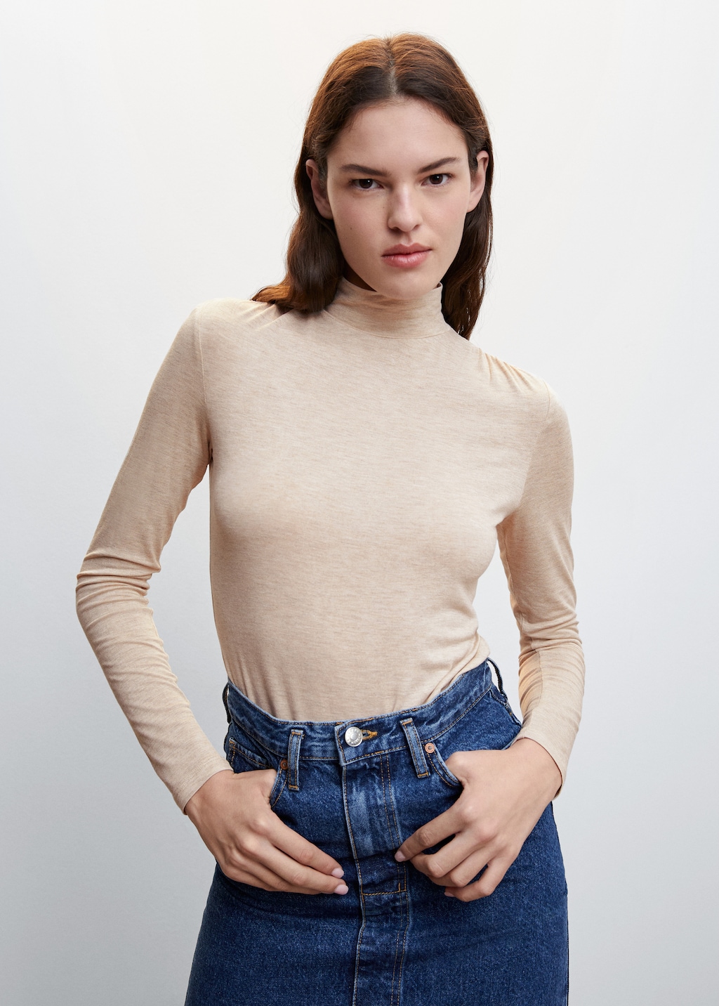 Plus size turtleneck long sleeve hot sale