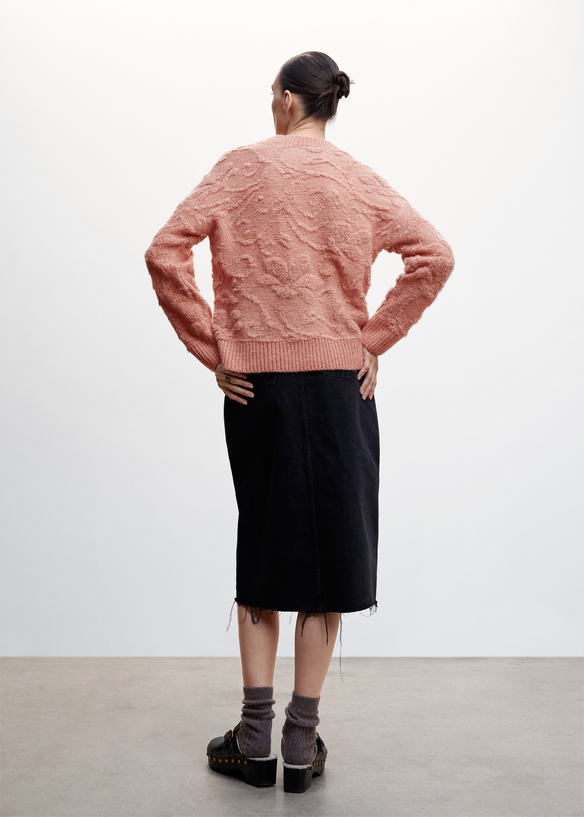 Jacquard knitted sweater - Reverse of the article
