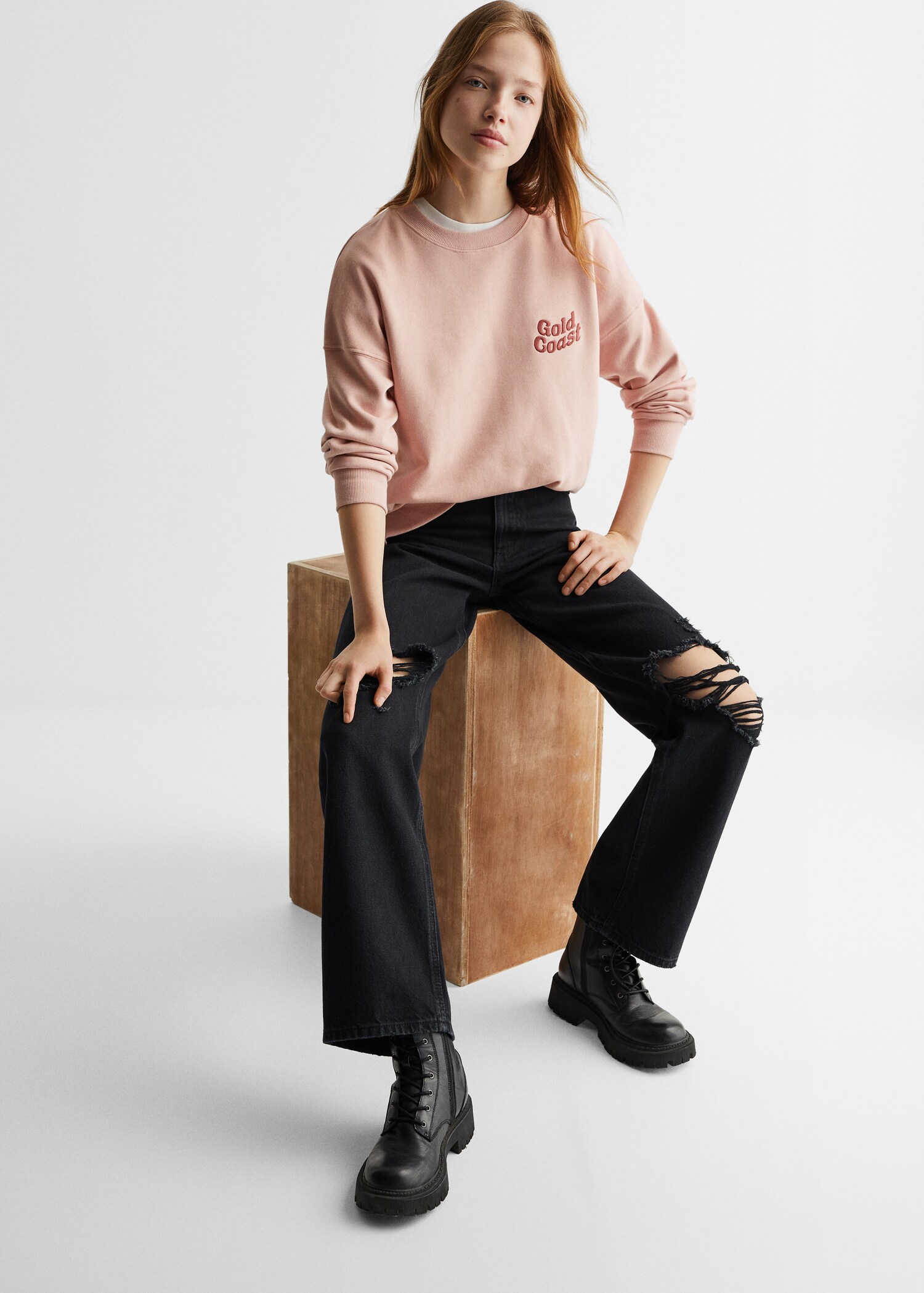 Jeans wideleg med dekorative rifter - Artikkeldetalj 2