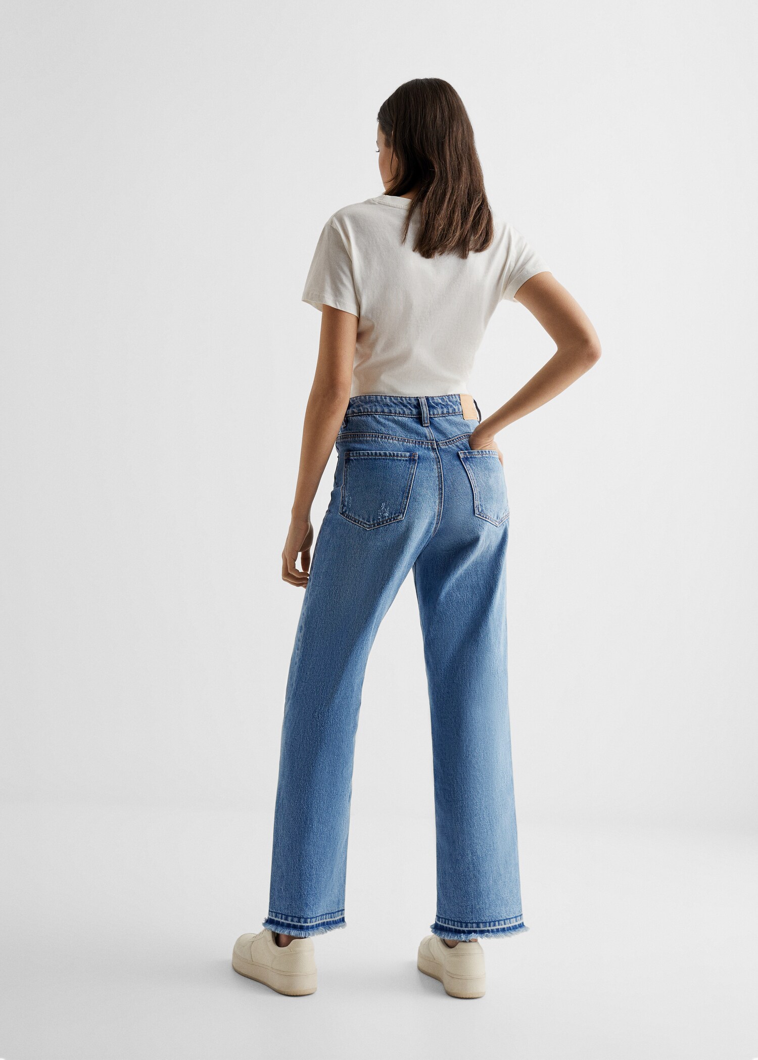 Decorative ripped wideleg jeans - Reverse of the article