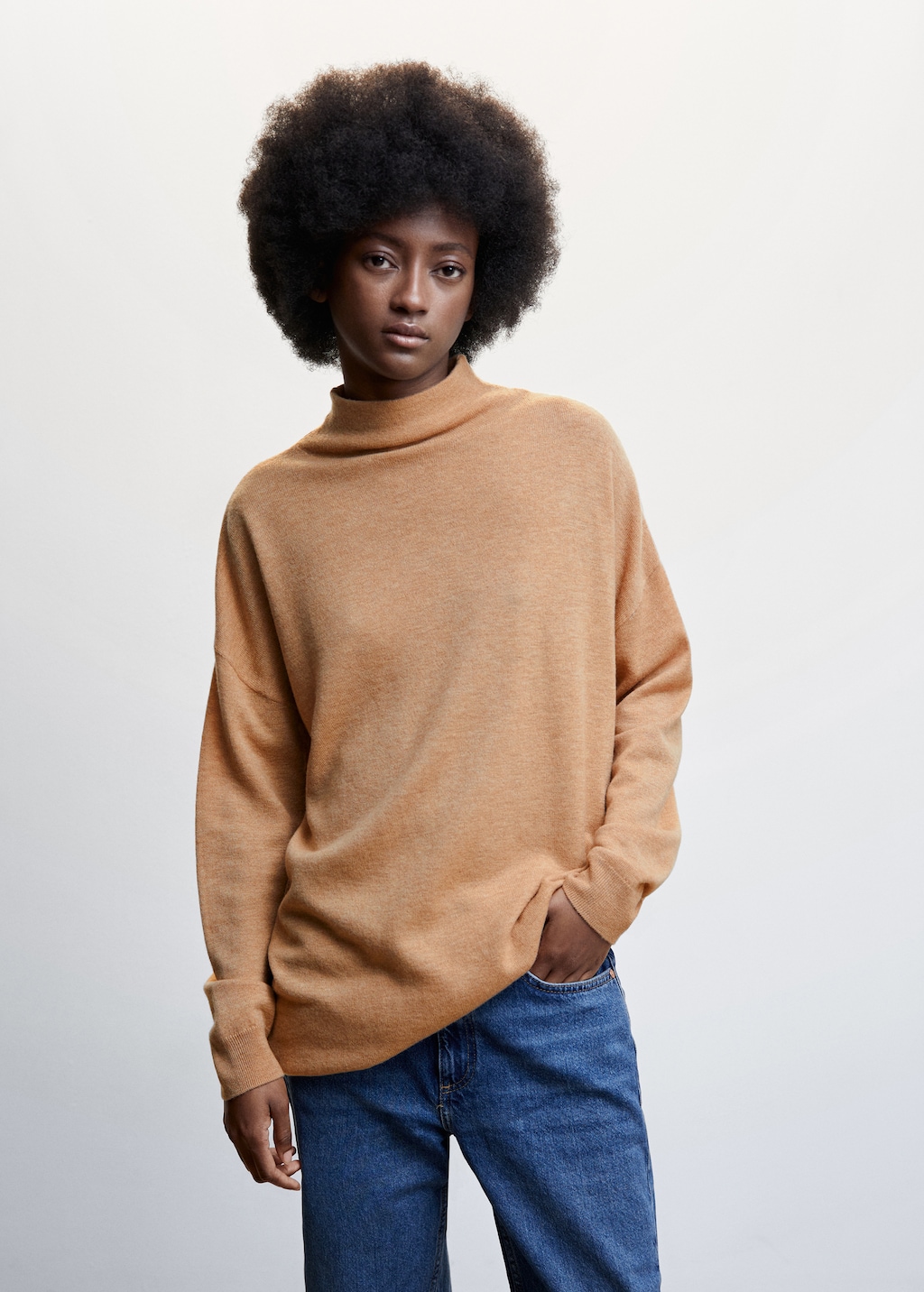 100 wool perkins collar sweater Women MANGO Montenegro