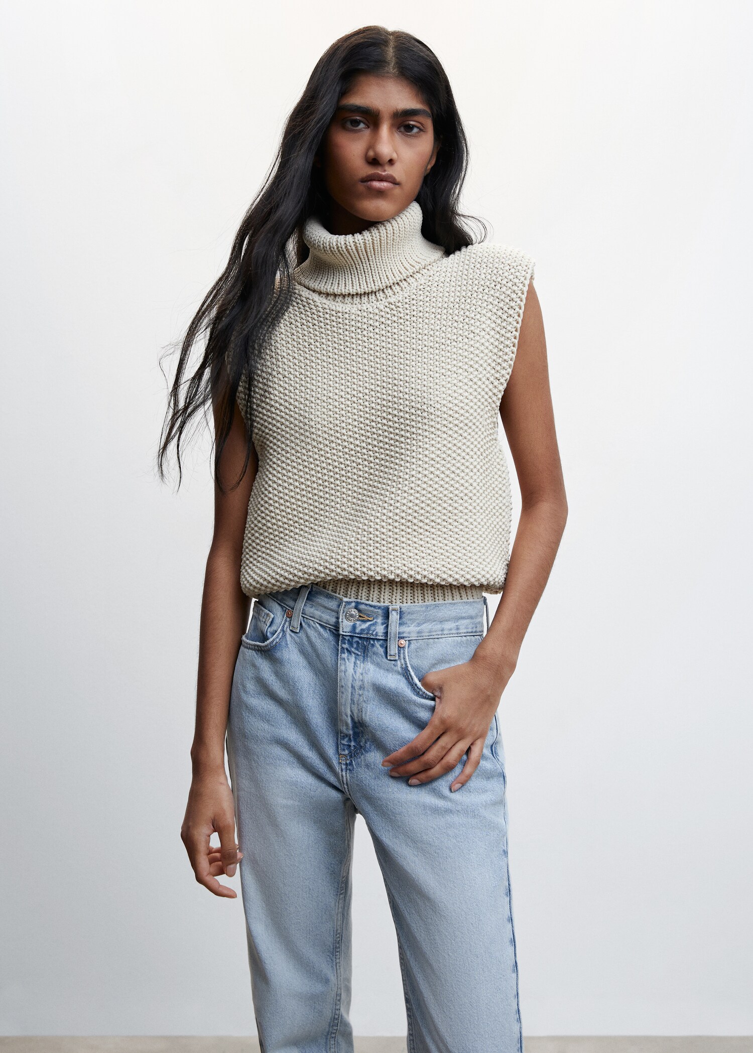 Rette jeans med medium liv - Artikkeldetalj 1
