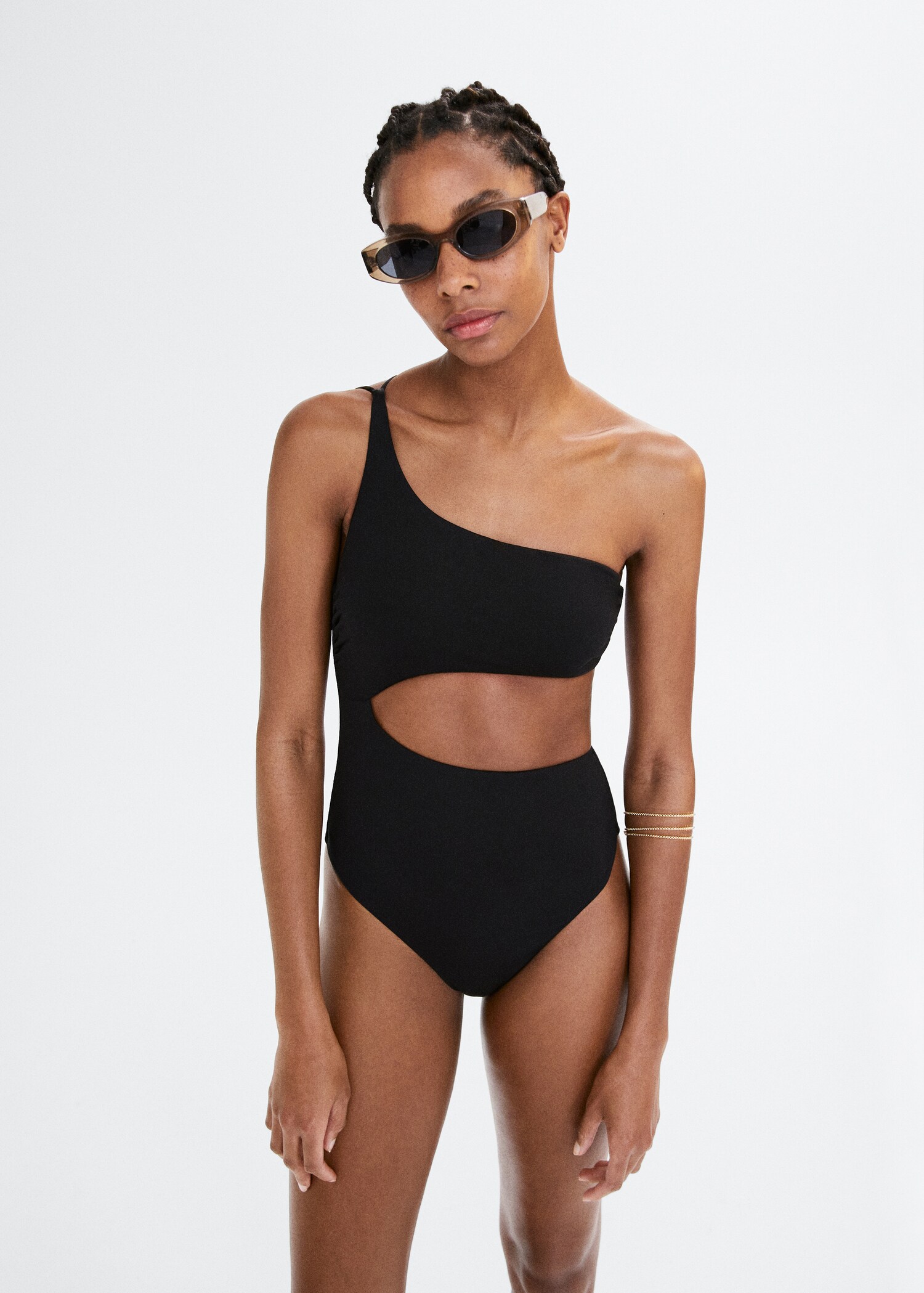 Swimsuit with asymmetrical opening - Medium plane