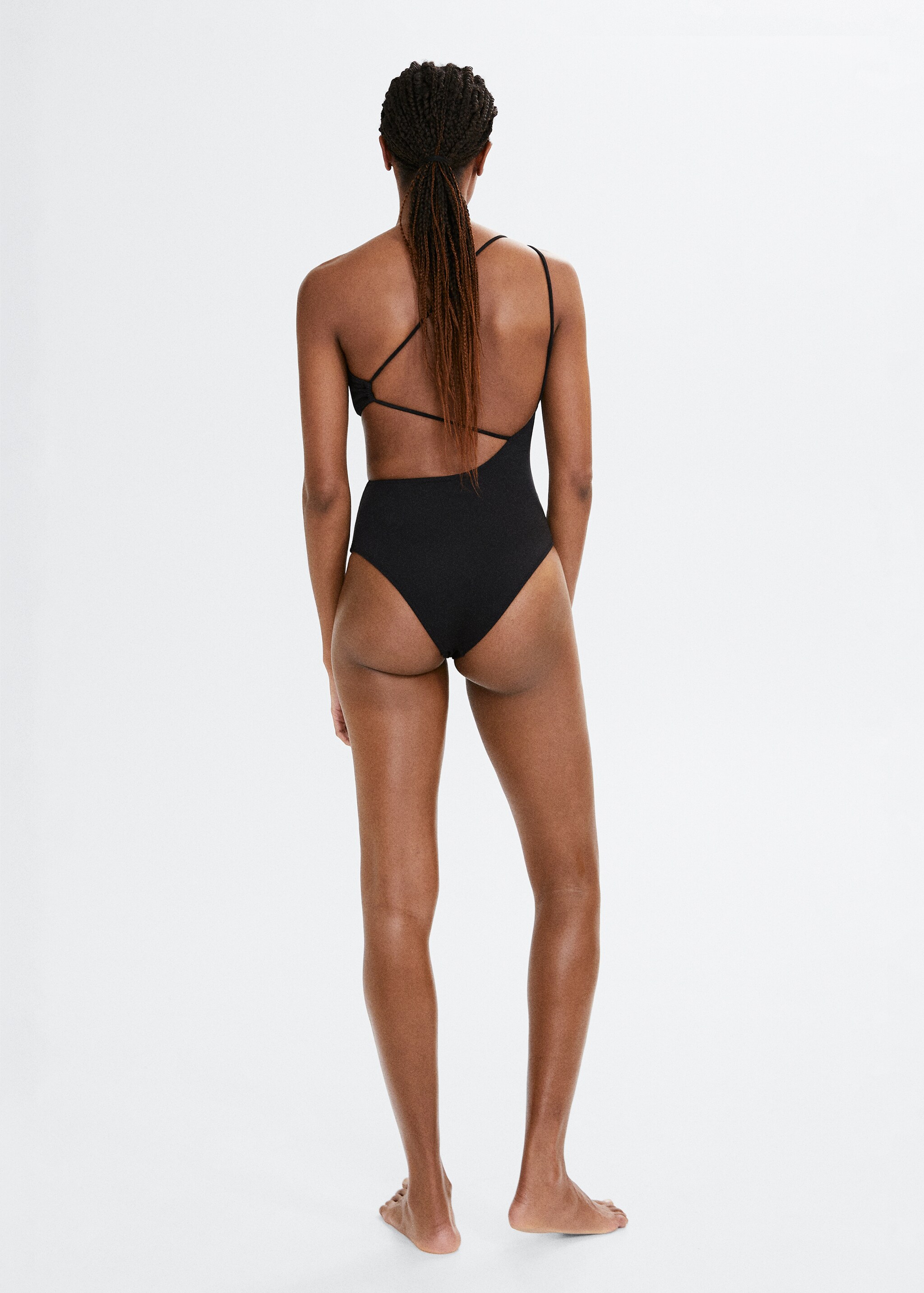 Swimsuit with asymmetrical opening - Reverse of the article